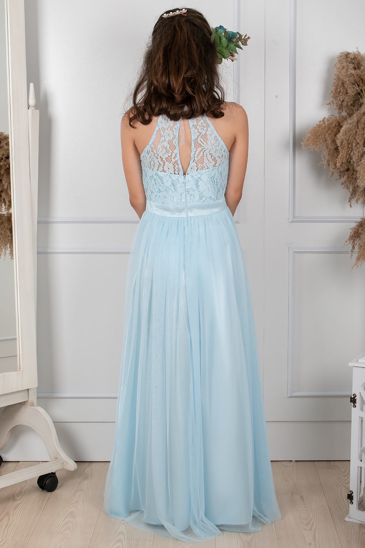 Lace Detailedtool Children's Evening Dresses Baby Blue  MDV302MDV302-BEBE MAVİFahima