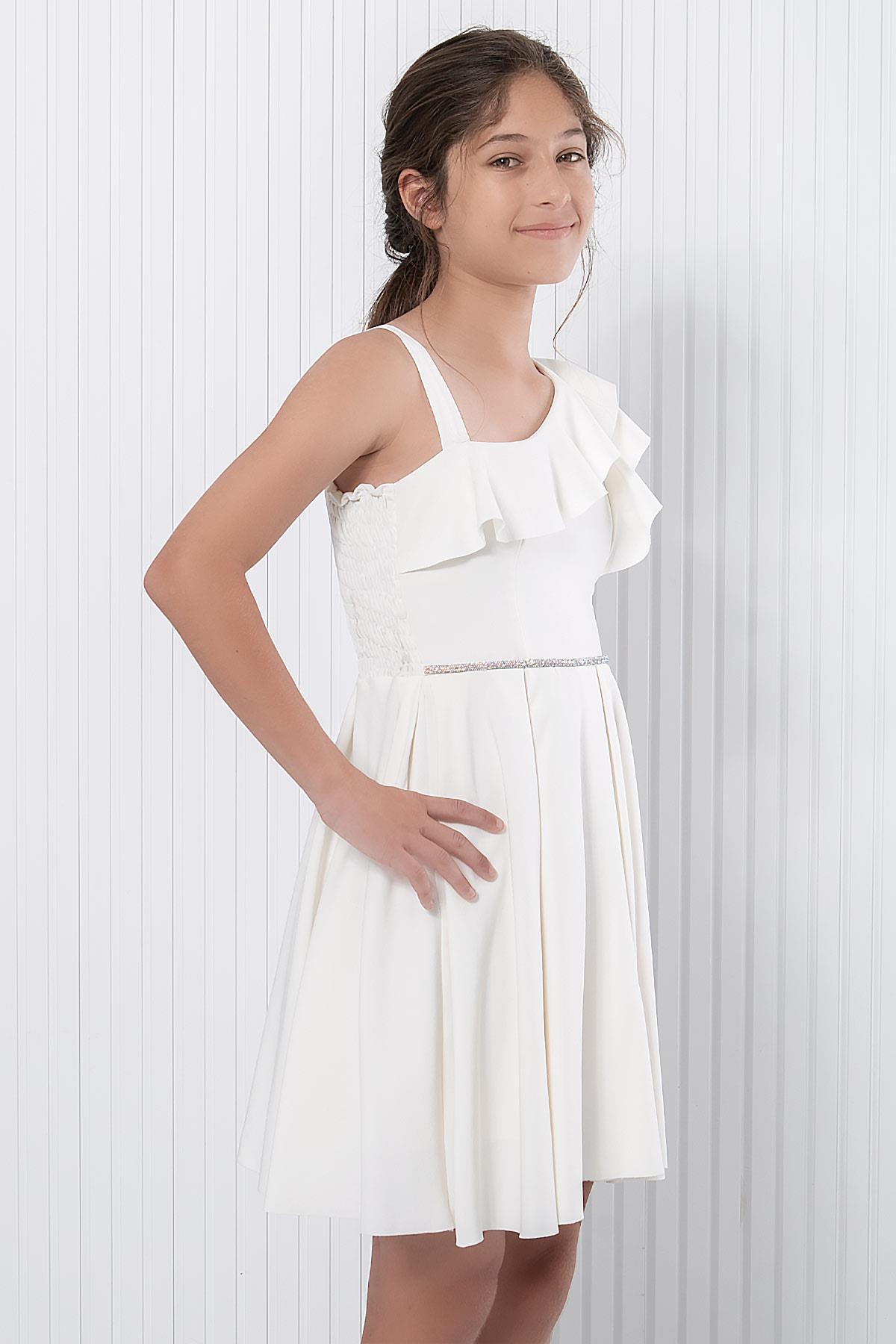 TAŞ DETAYLI ABİYEMDV342-EKRUModaviki