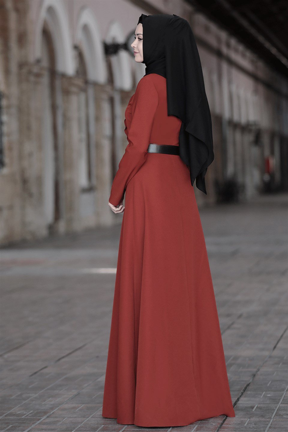 Ela - Elbise - Kiremit - SN18