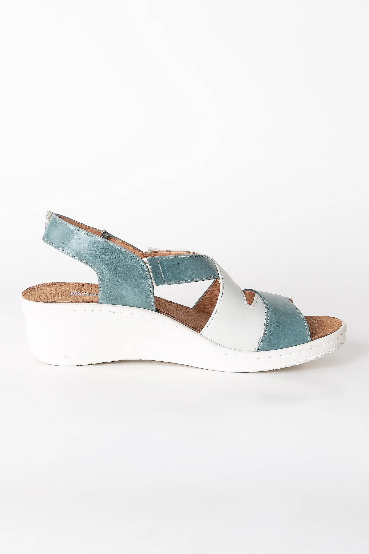 Sandales Anatomiques En Cuir Véritable Bleu ZND1365802