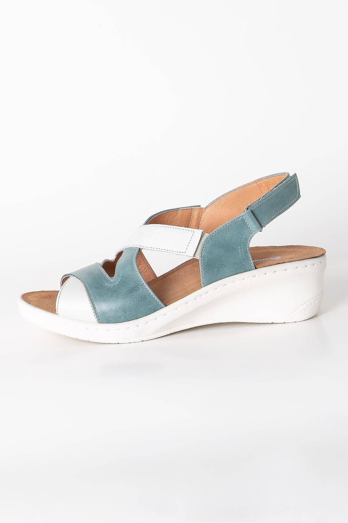 Genuine Leather Anatomic Sandals Blue ZND1365802