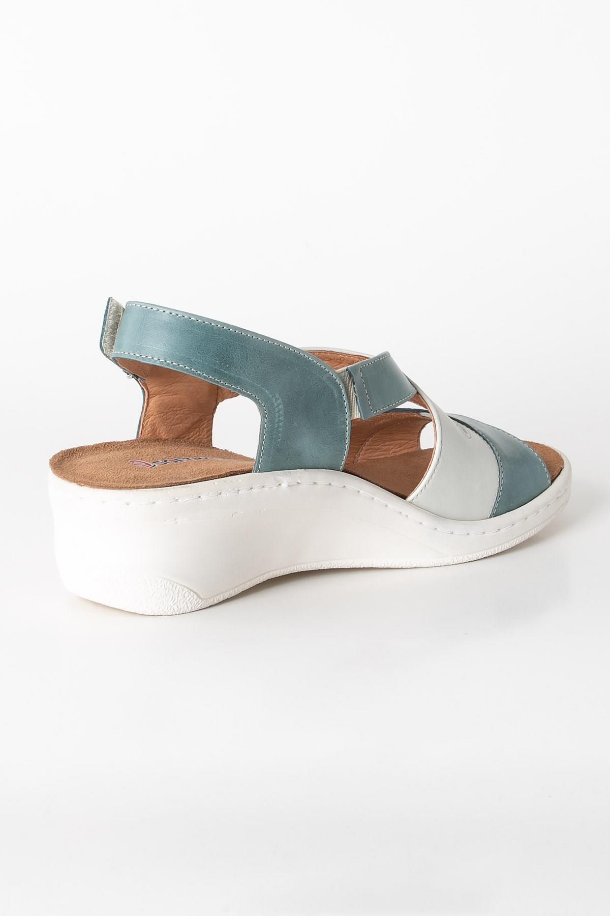 Genuine Leather Anatomic Sandals Blue ZND1365802