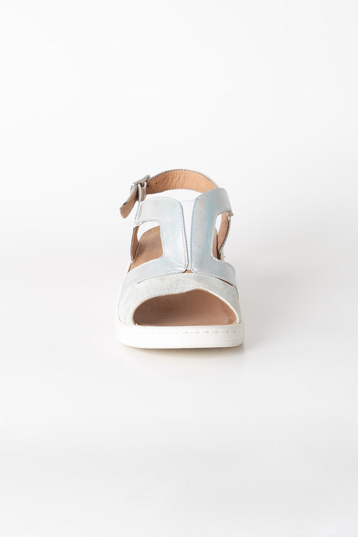Genuine Leather Anatomic Sandals Silver ZND1365803