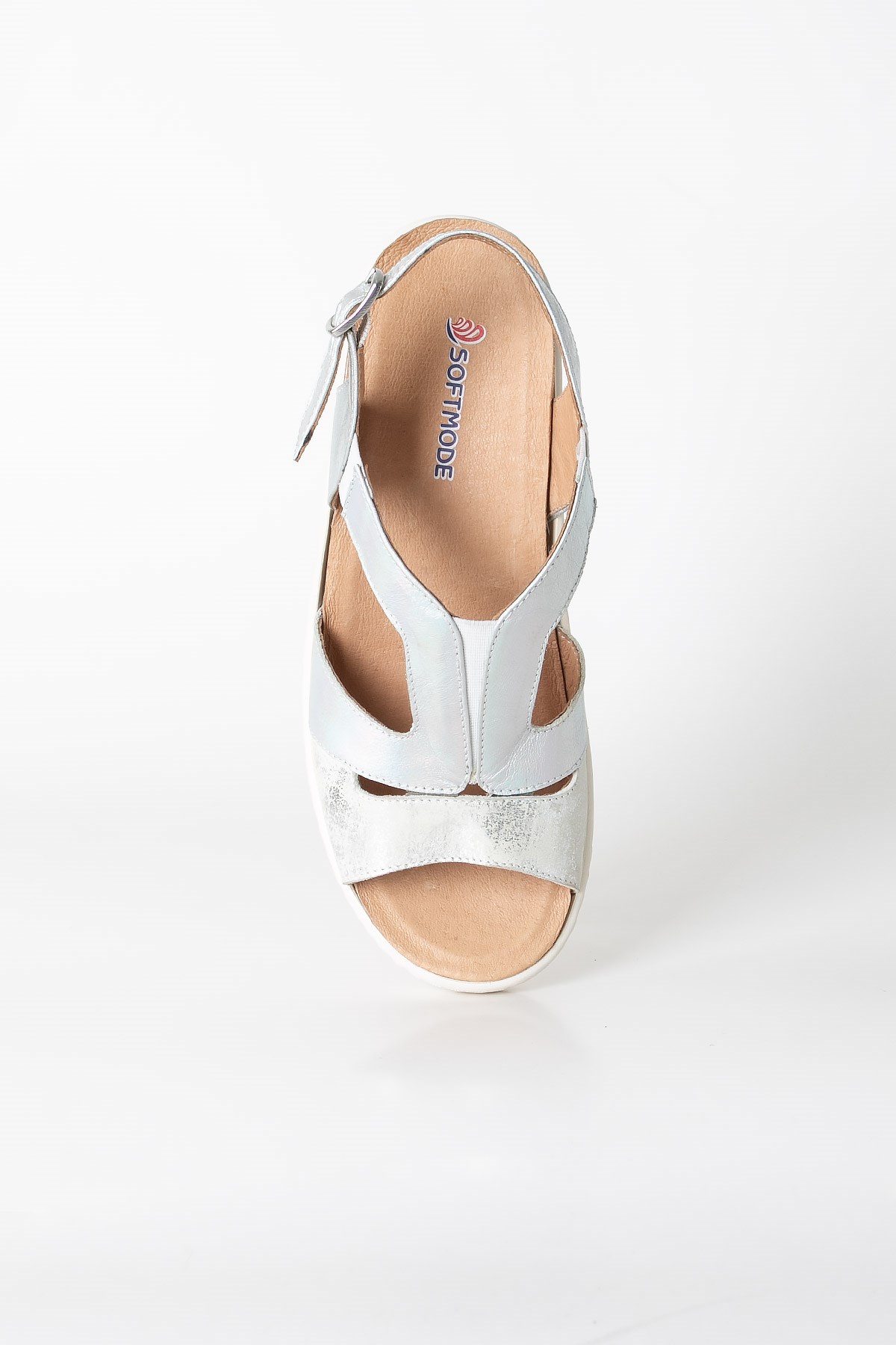 Genuine Leather Anatomic Sandals Silver ZND1365803