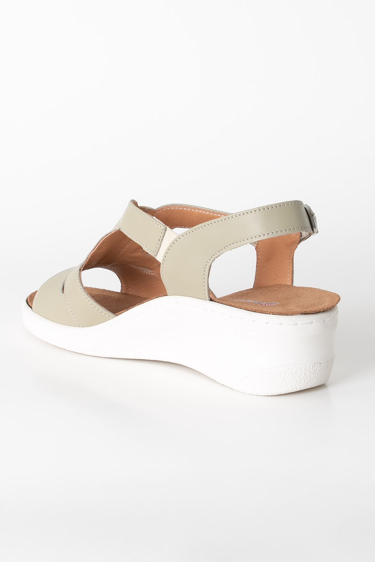 Sandales Anatomiques En Cuir Véritable Kaki ZND1365805