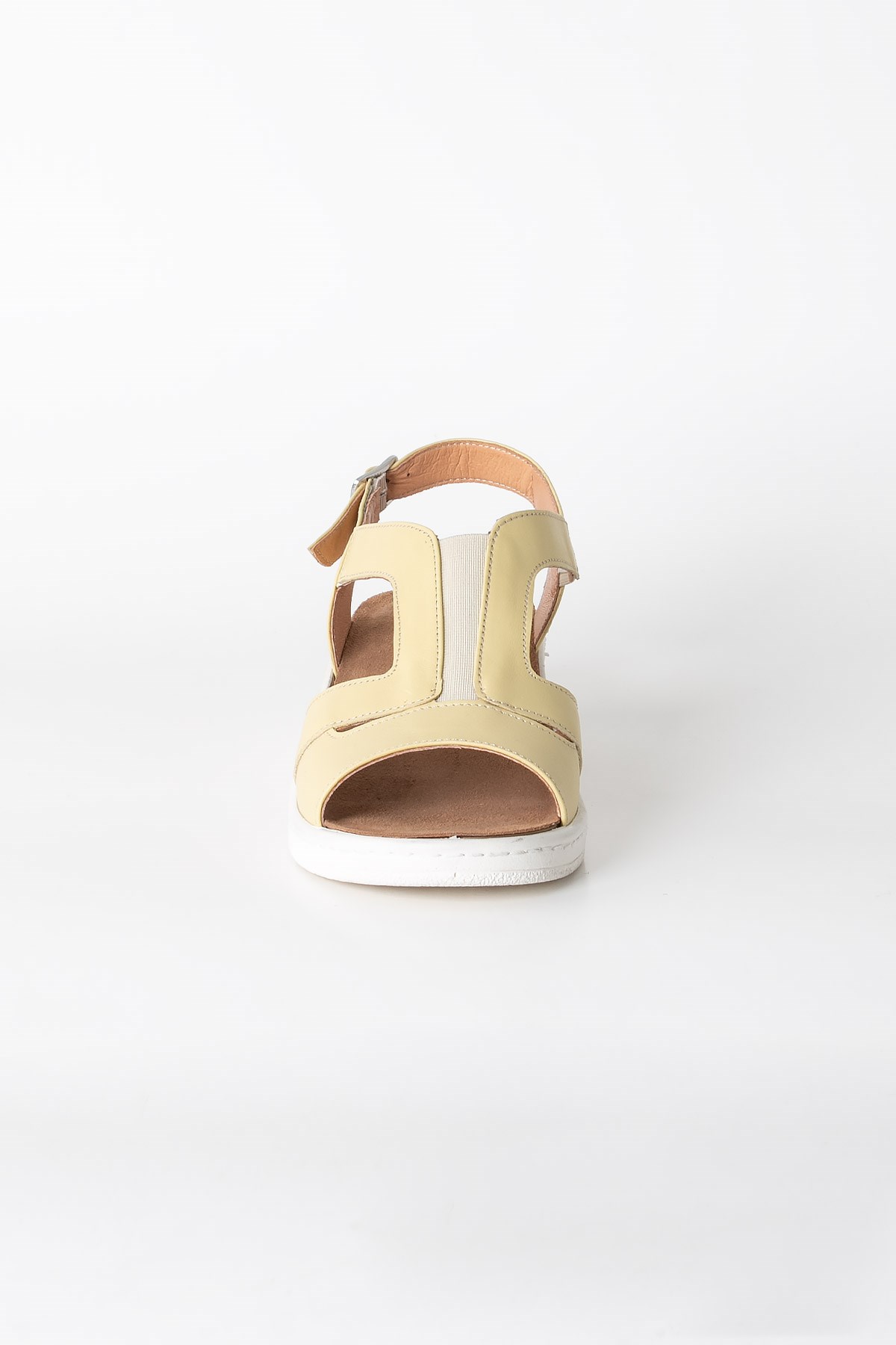 Sandales Anatomiques En Cuir Véritable Vert ZND1365805