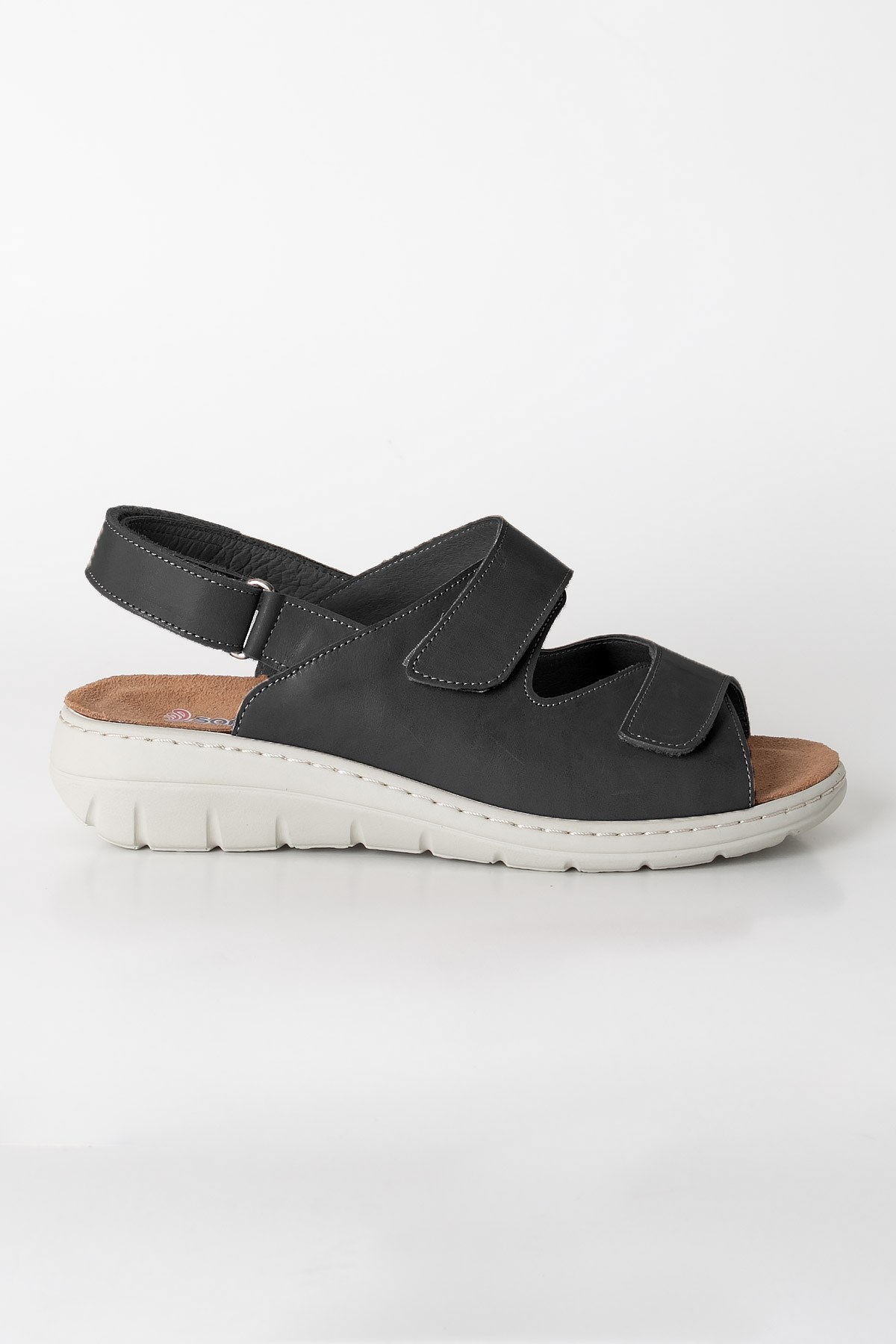Sandales Anatomiques En Cuir Véritable Noir ZND2164