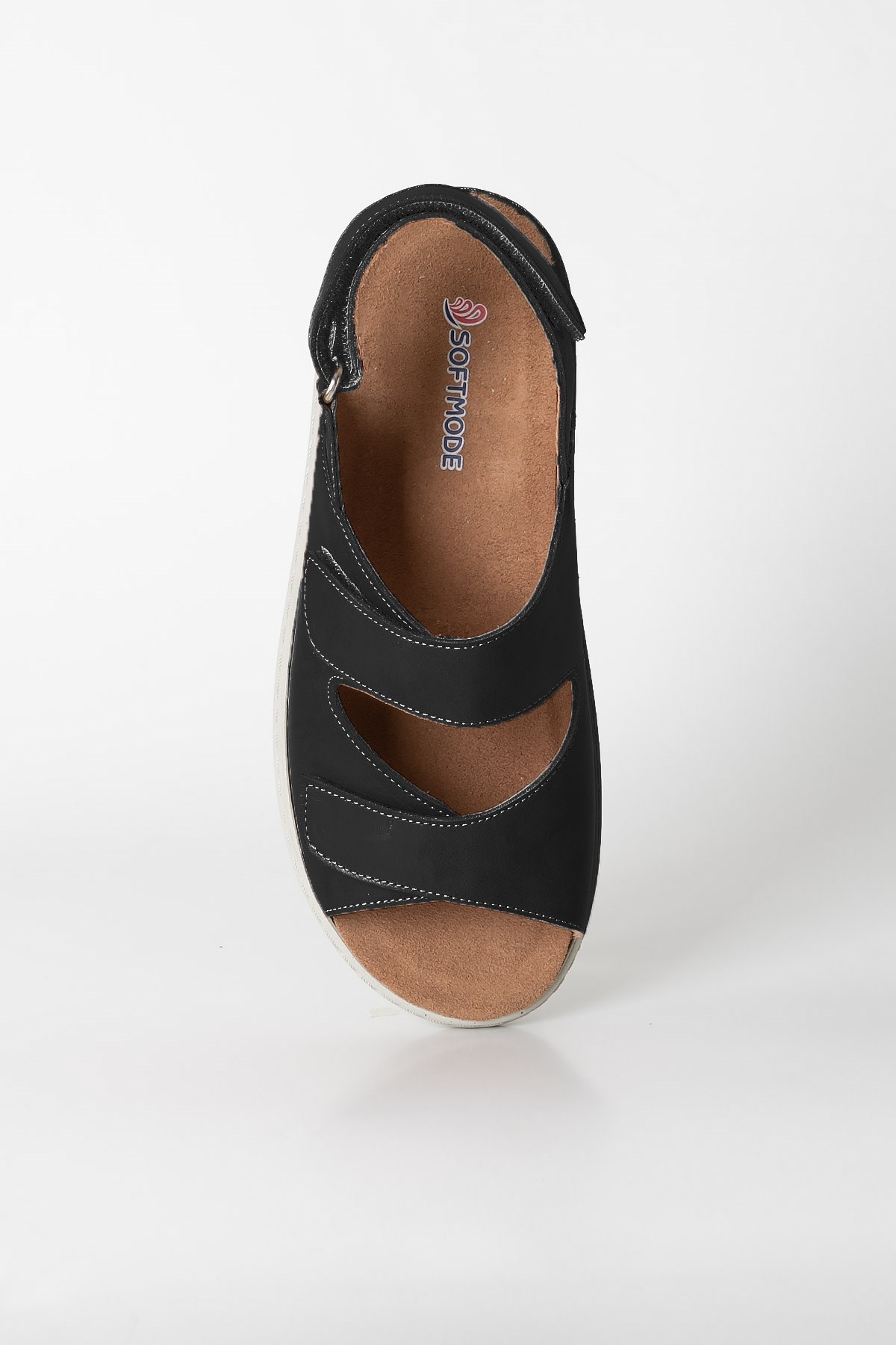 Sandales Anatomiques En Cuir Véritable Noir ZND2164