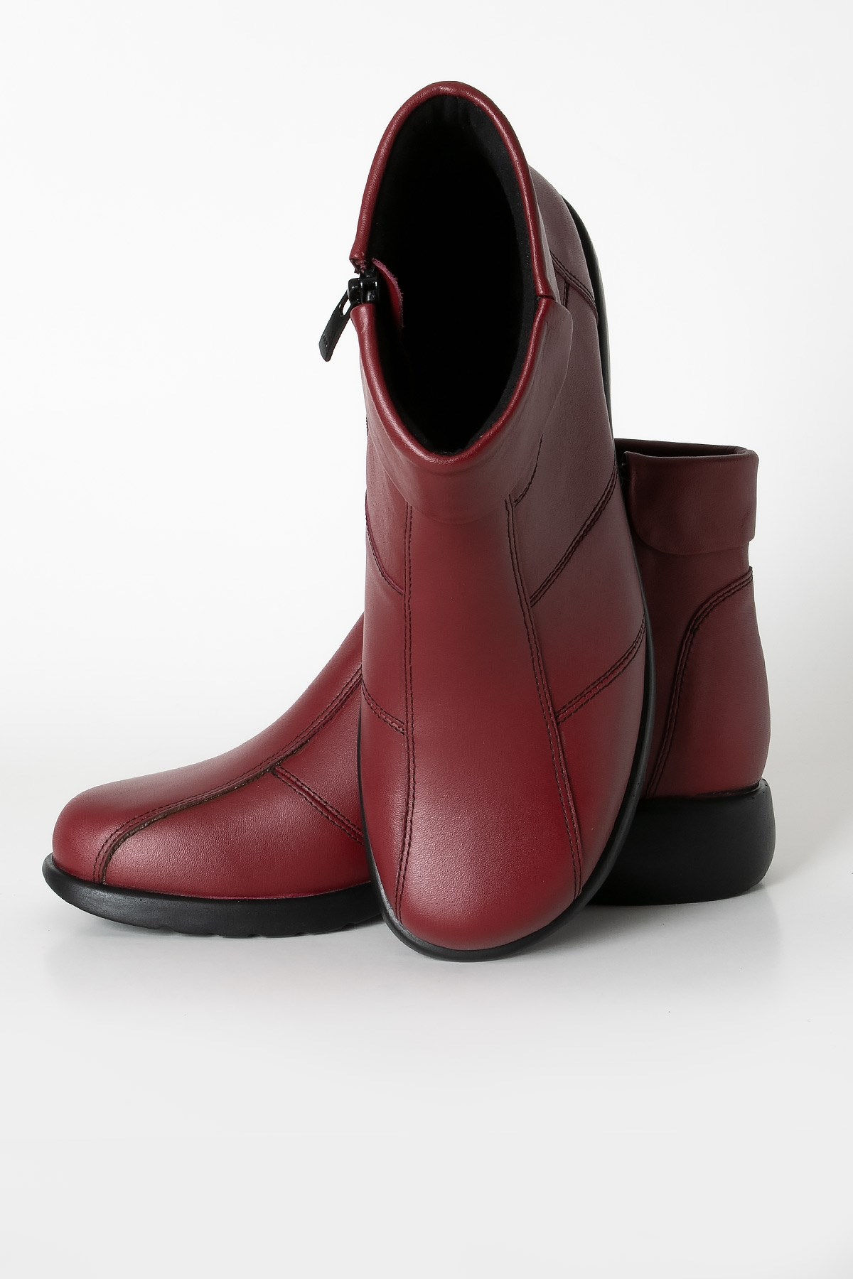 Genuine Leather Anatomical Boot Burgundy ZND3010ZND3010-BORDOModaviki