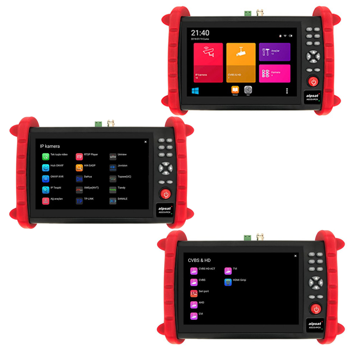 AlpsatTest MonitörleriAlpsat AS33-IPCX CCTV Kamera Test Monitörü