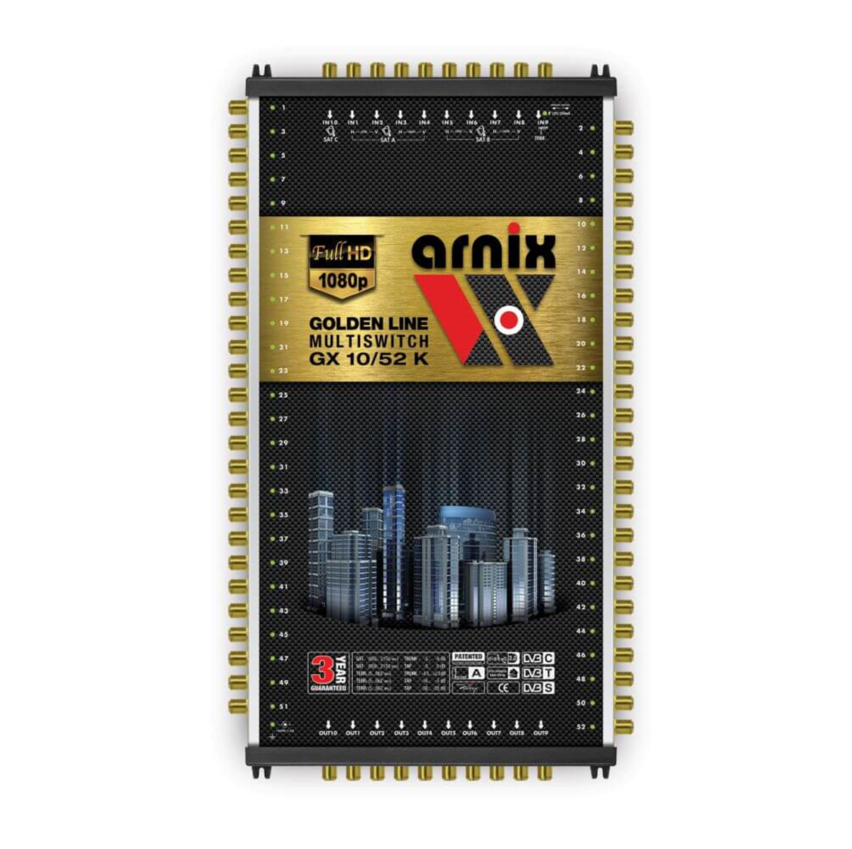 ArnixArnix (Santral) MultiswitchArnix Dual Sistem 10/52 Sonlu ve Kaskatlı Multiswitch Uydu Santrali