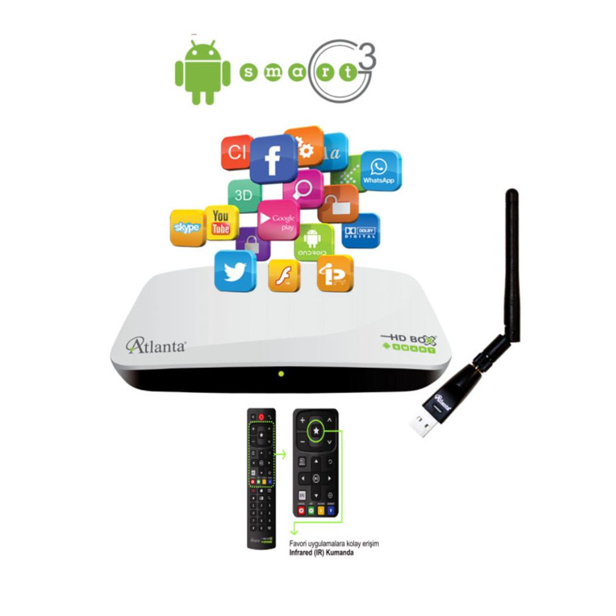 Atlanta Smart Box G3 Android Uydu Alıcısı