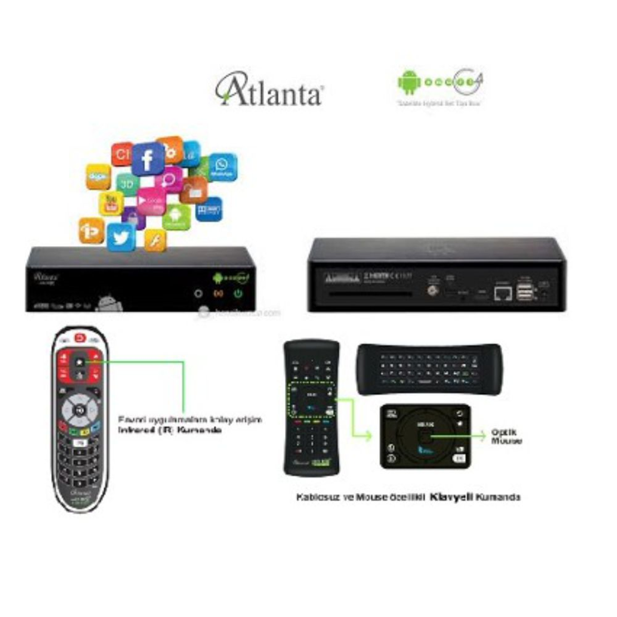 Atlanta Smart Box G4 Cı Modüllü Android Uydu Alıcısı