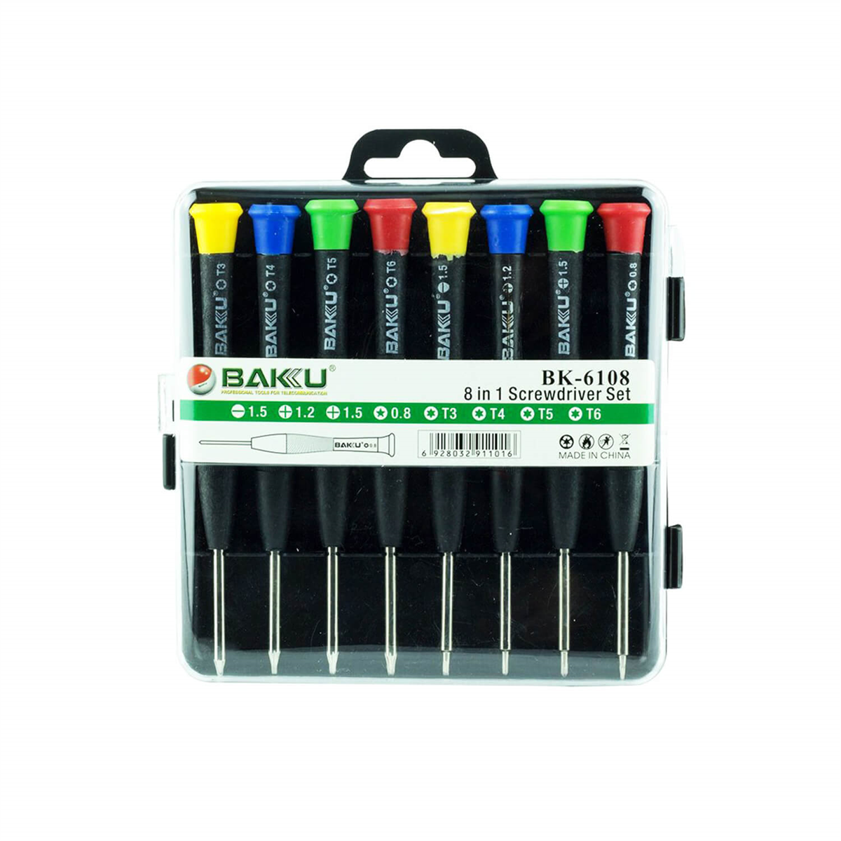 BakuTamir MalzemeleriBaku BK-6108 Hassas 8'li Tornavida Seti