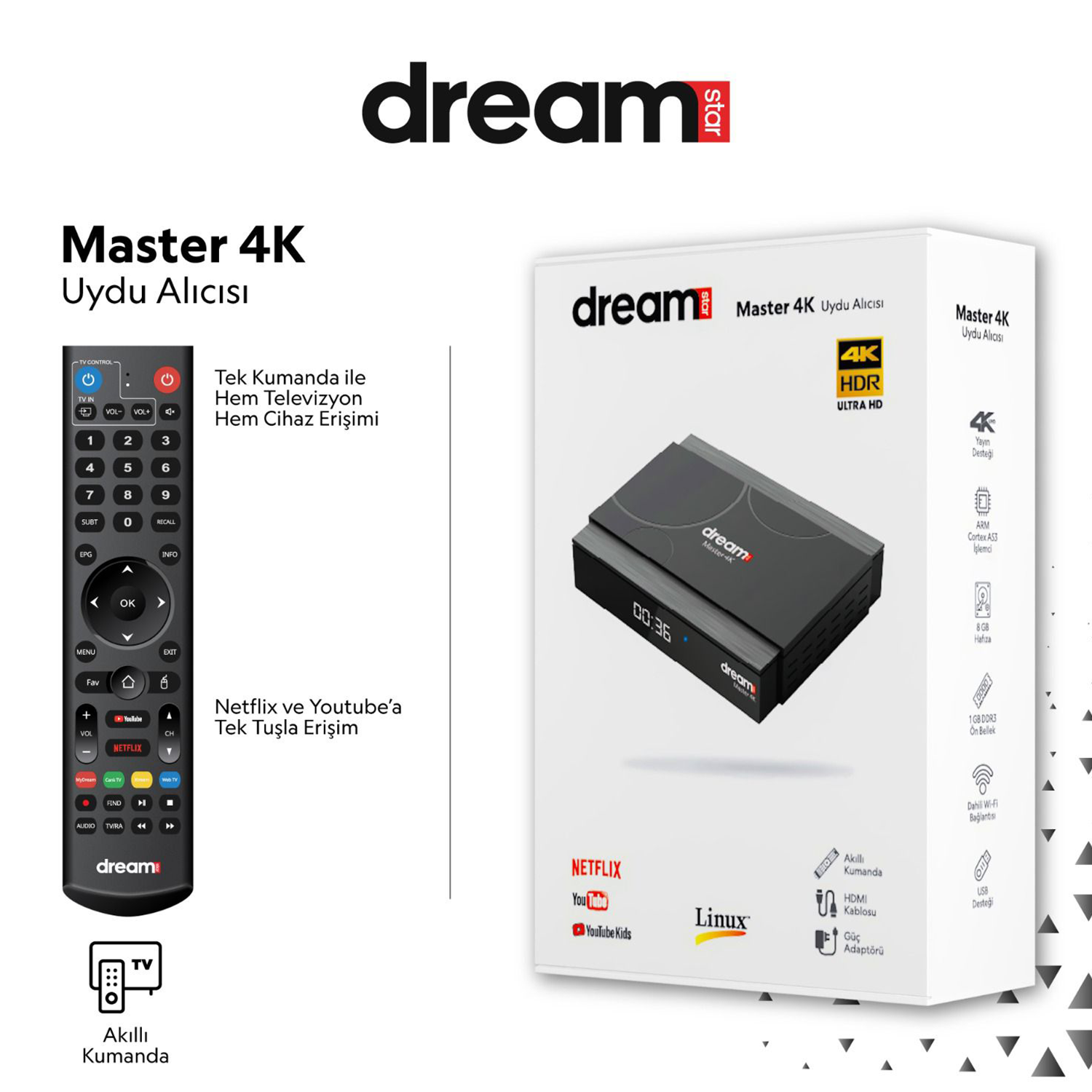 DreamstarDreamstar Uydu AlıcısıDreamstar Master 4K Uydu Alıcı