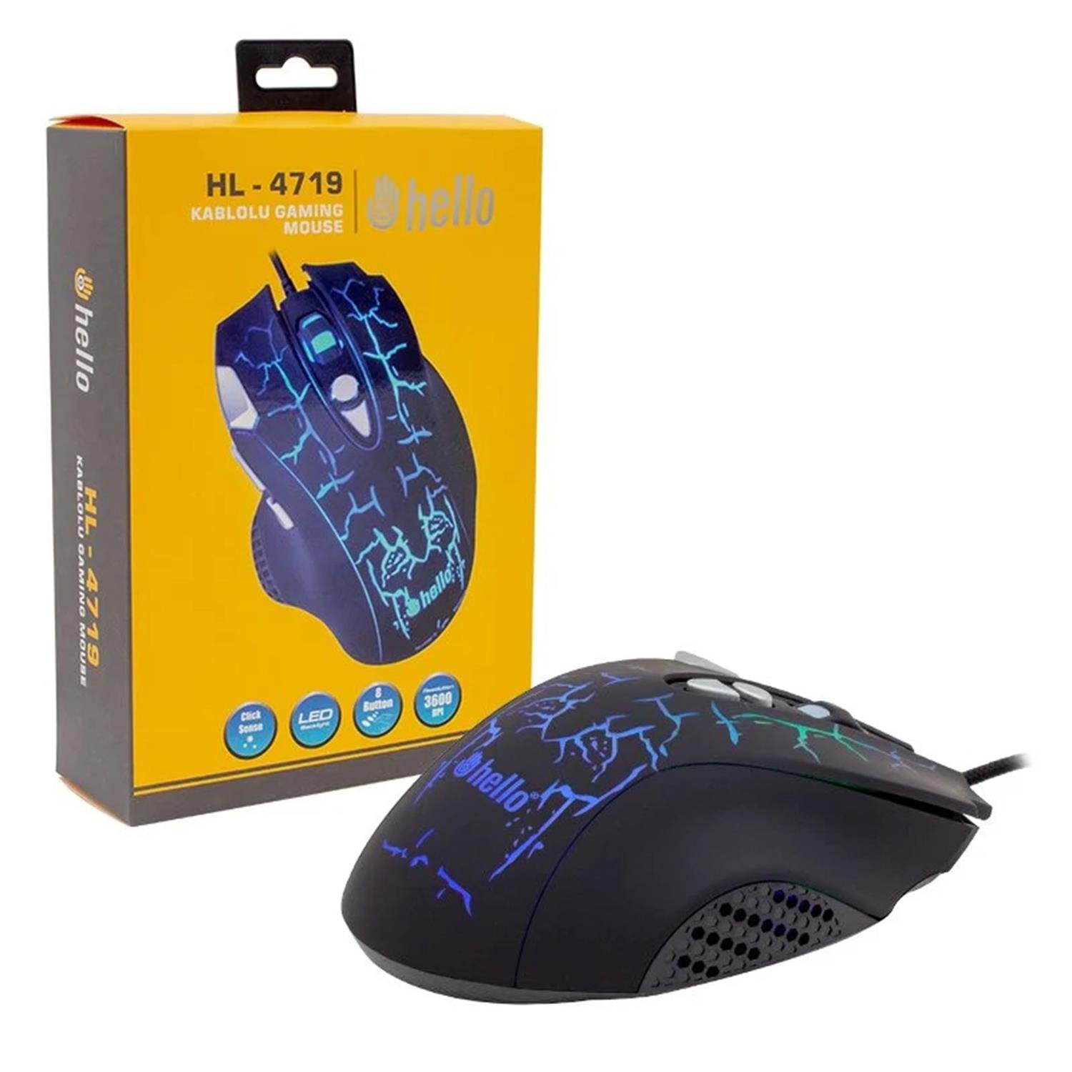 HelloKlavye ve Mouse ÇeşitleriHello HL-4719 Kablolu Oyuncu Gaming Mouse