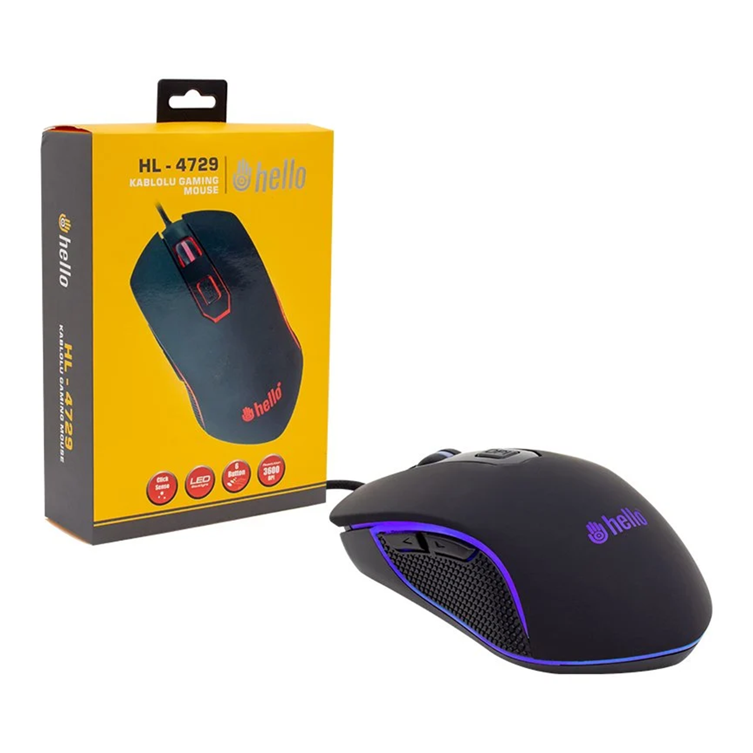 HelloKlavye ve Mouse ÇeşitleriHello HL-4729 Kablolu Oyuncu Gaming Mouse