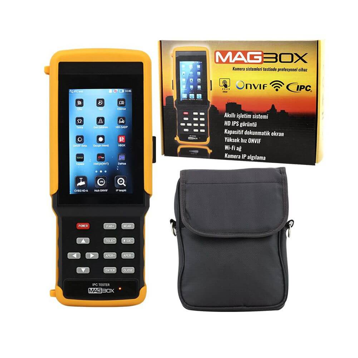 MagBoxMersat Uydu Bulucu Magbox IP-AHD-Analog CCTV Dokunmatik Kamera Test Cihazı