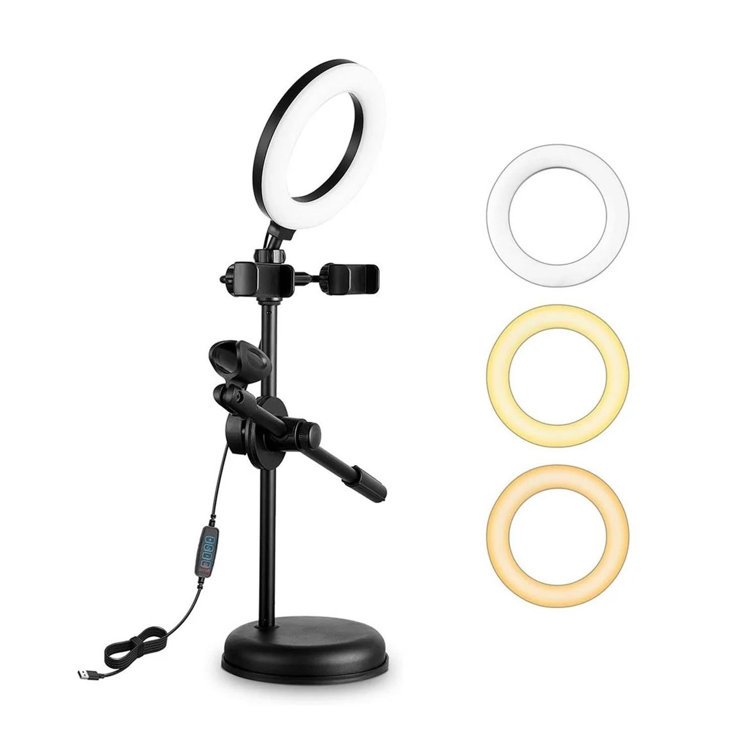 Magic VoiceTelefon TutacağıMagicvoice DS-HD29 Masa Üstü Ledli İki Telefon Bir Mikrofon Tutacağı