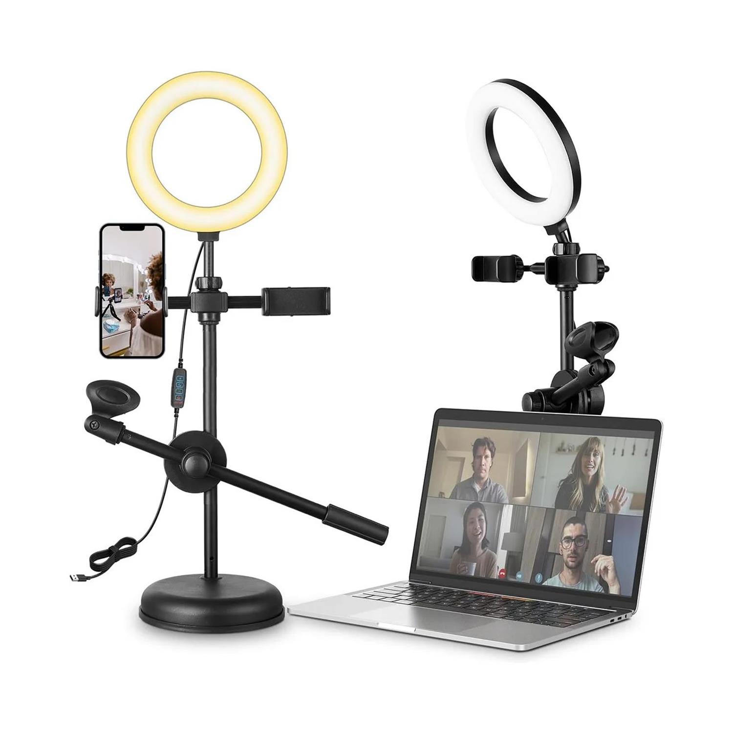 Magic VoiceTelefon TutacağıMagicvoice DS-HD29 Masa Üstü Ledli İki Telefon Bir Mikrofon Tutacağı