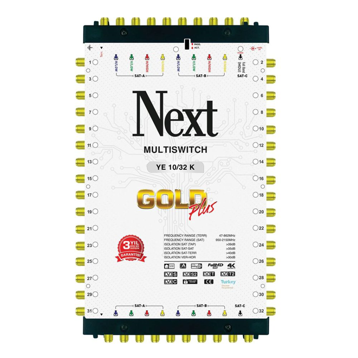 Next 10/32 Kaskatlı Gold Plus Multiswitch Uydu Santrali