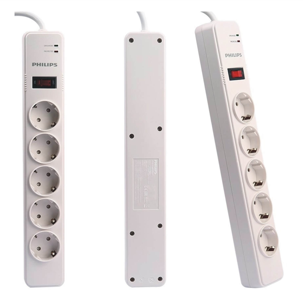 PhilipsAkım Korumalı PrizlerPhilips 5'li 2 Metre Kablolu 2100 Joule Anahtarlı Akım Korumalı Priz SPS1050B/51