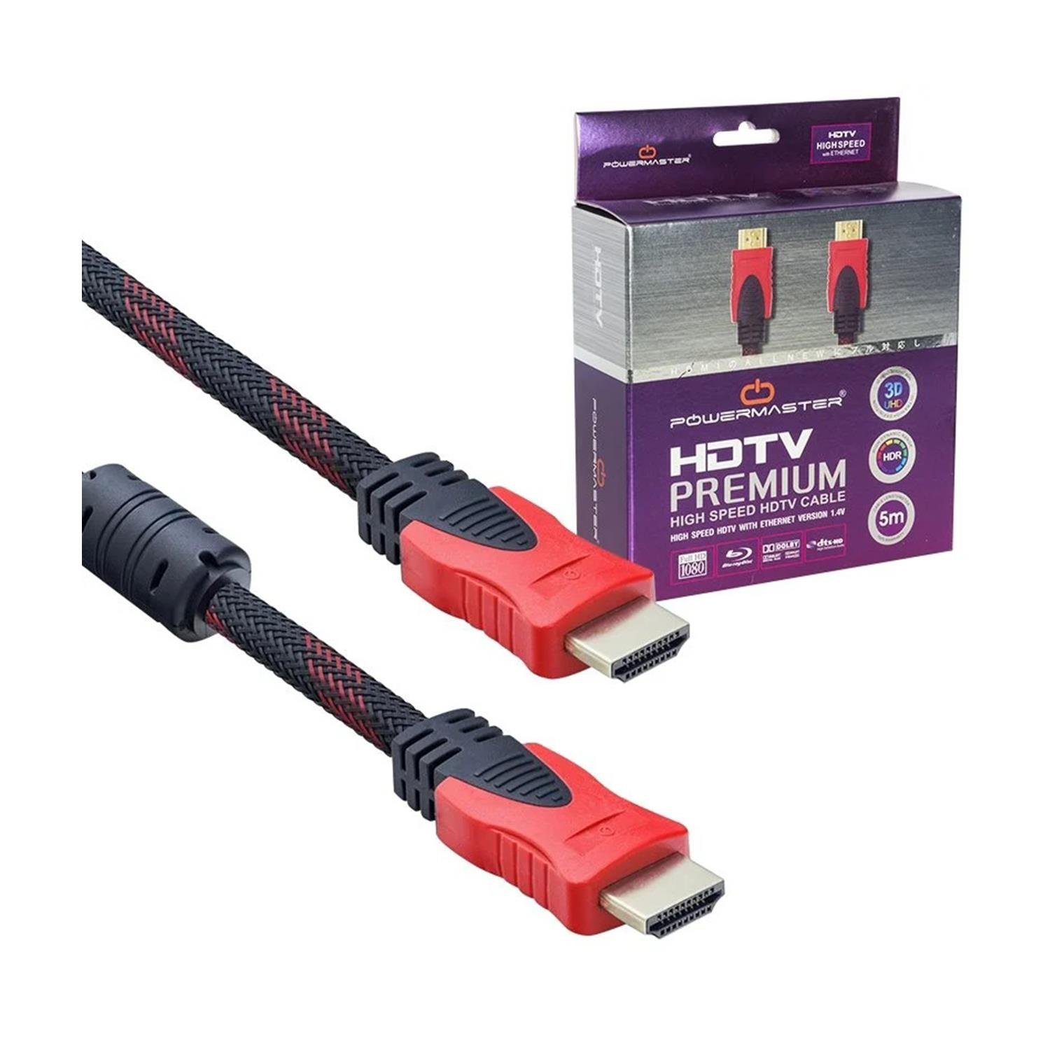 PowermasterHdmı KablolarPowermaster 1.4V Örgülü 5 Metre Kutulu Hdmi Kablo