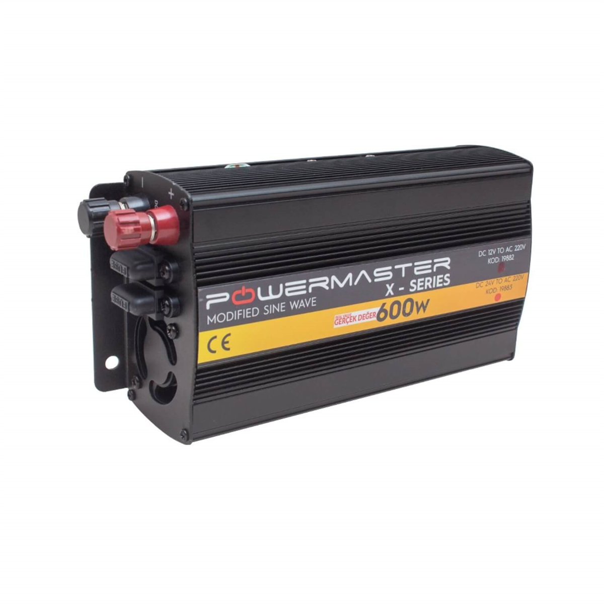 Powermasterİnvertör ÇeşitleriPowermaster 12-220V 12 Volt 600 Watt Modified Sinus İnverter PWR600-12
