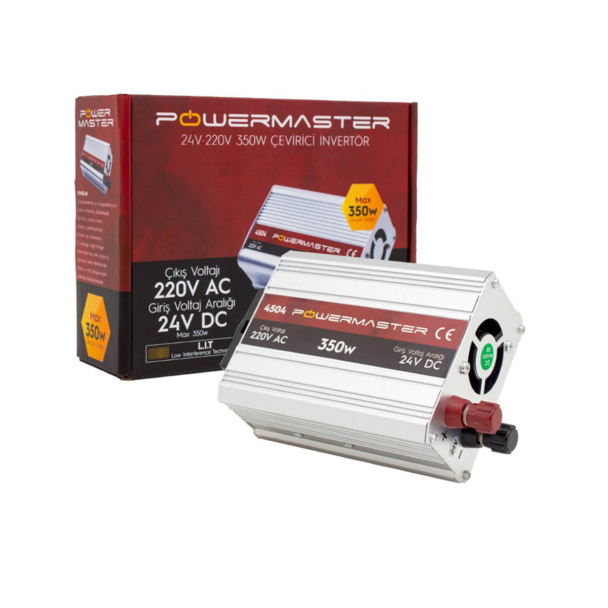 Powermasterİnvertör ÇeşitleriPowermaster 24 Volt 350 Watt Modified Sinus İnverter PM-4504
