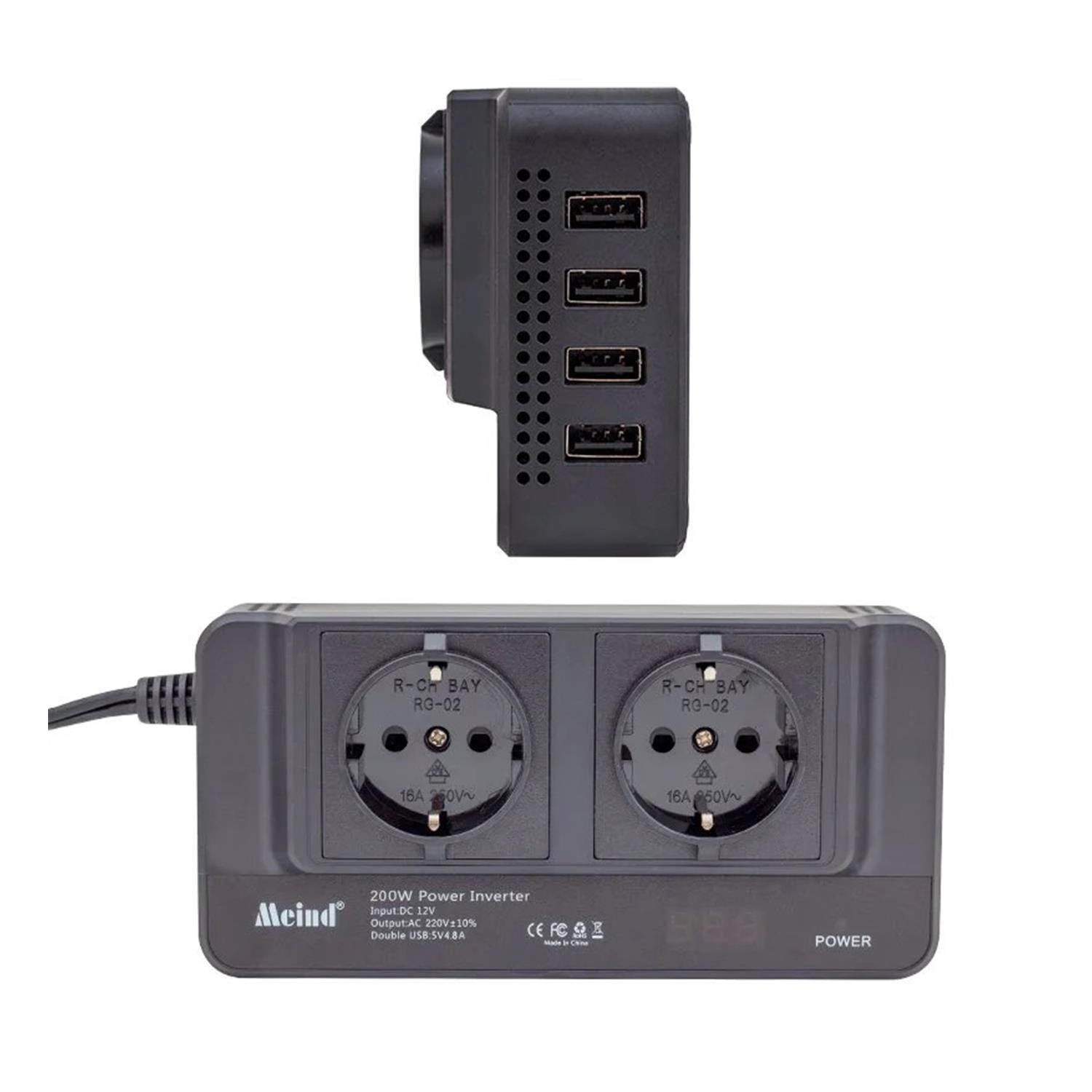 Powermasterİnvertör ÇeşitleriPowermaster 8300 Model 200 Watt DC12V-AC220V Çakmaktan Power İnverter