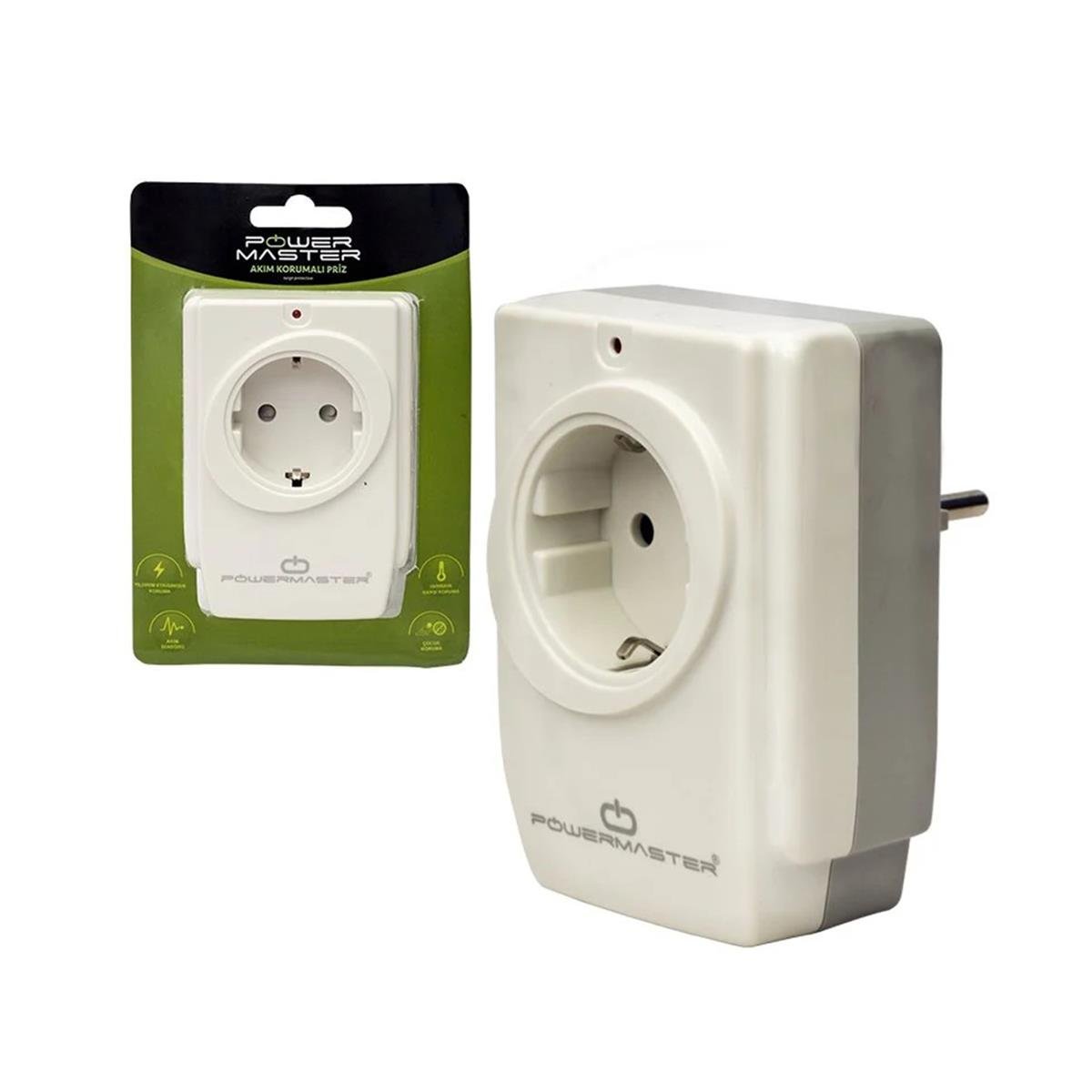 PowermasterAkım Korumalı PrizlerPowermaster PM-18721 Çocuk Korumalı Akım Korumalı Tekli Priz
