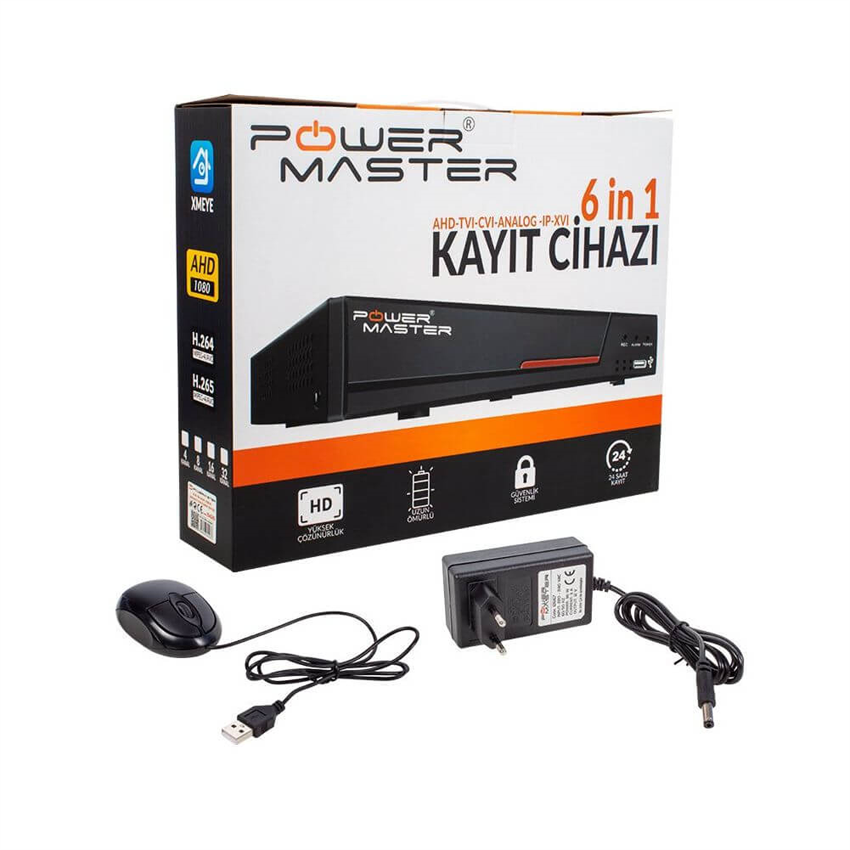 PowermasterDvr Kayıt CihazlarıPowermaster PM-19426 6in1 8 Kanal 1080N Dvr Kayıt Cihazı