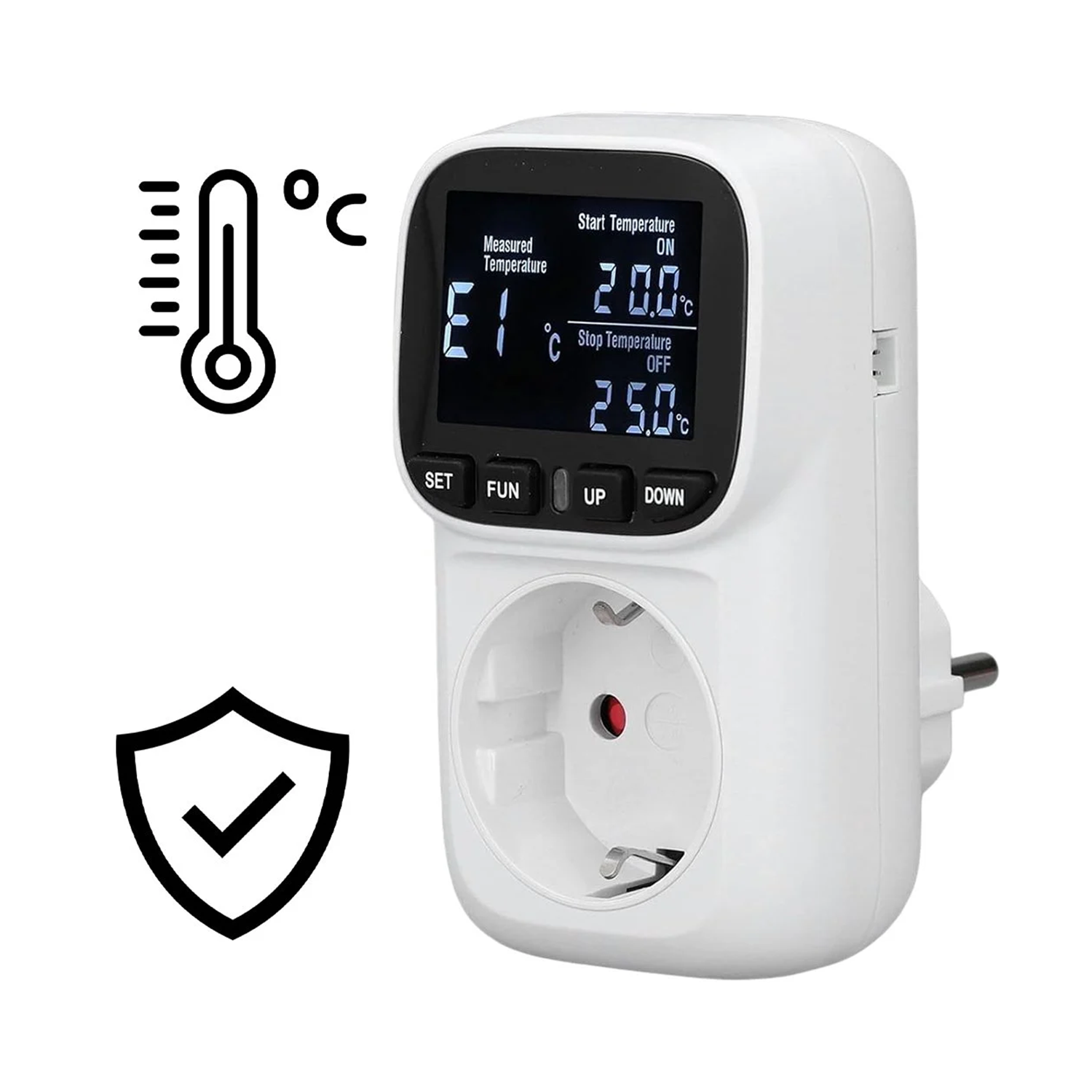 PowermasterAkım Korumalı PrizlerPowerMaster PM-24909 Dijital Termostat Sıcaklık Kontrol Cihazı Priz (2 Metre Problu)