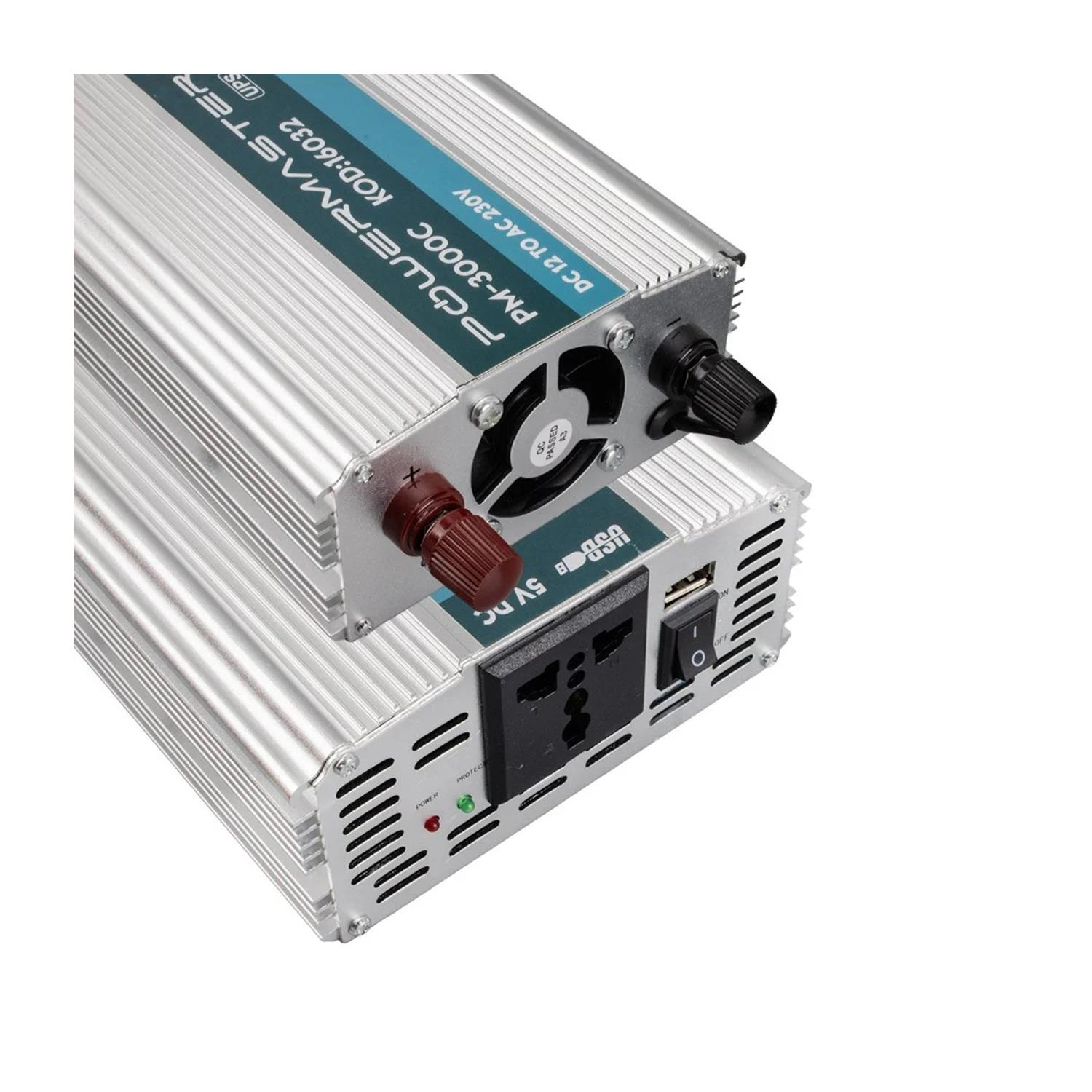 Powermasterİnvertör ÇeşitleriPowermaster PM-3000C 12 Volt 3000 Watt Şarjlı İnvertör