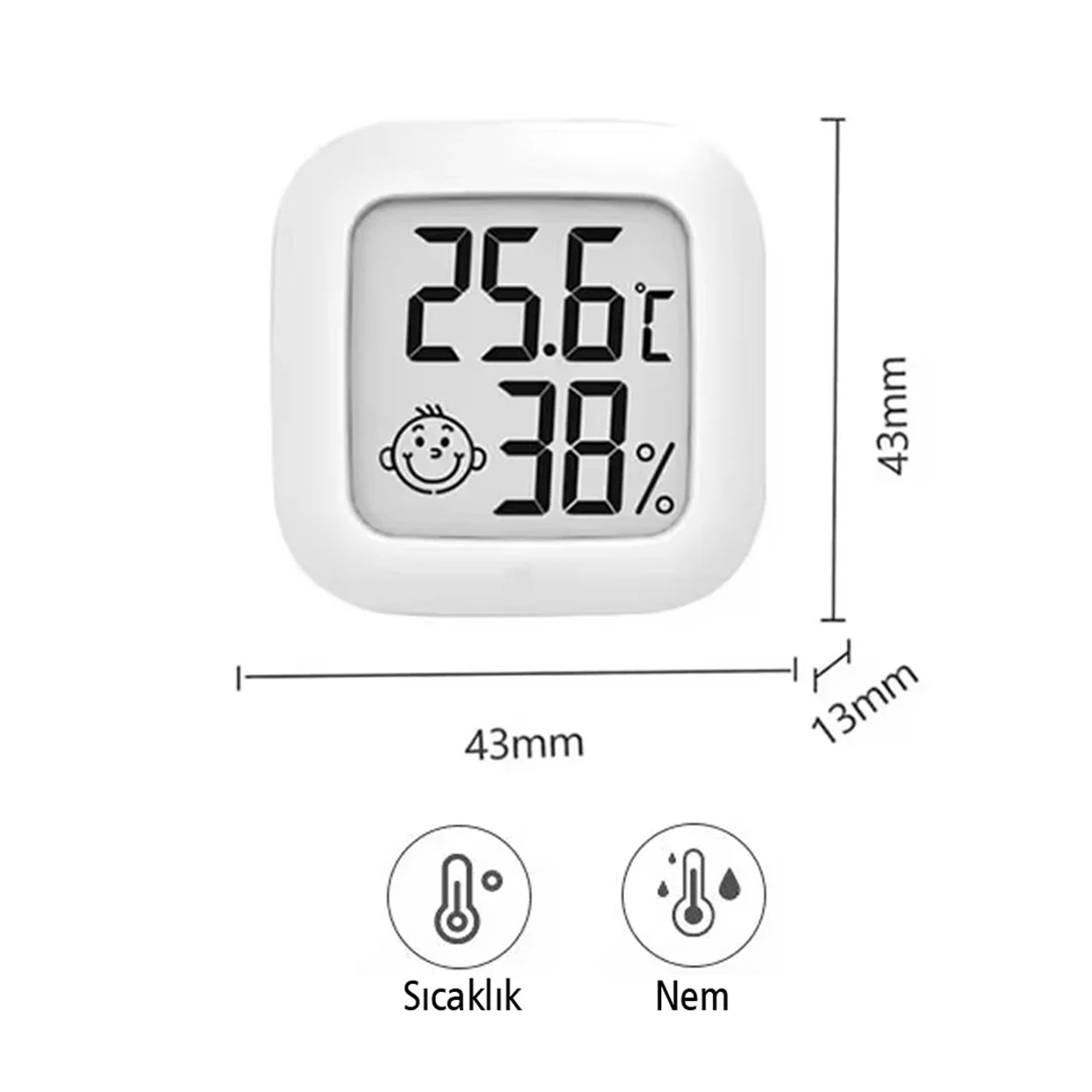 PowermasterNem ÜrünleriPowerMaster PM-6235 Oda Tipi Mini Ekranlı Sıcaklık Nem Ölçer Termometre