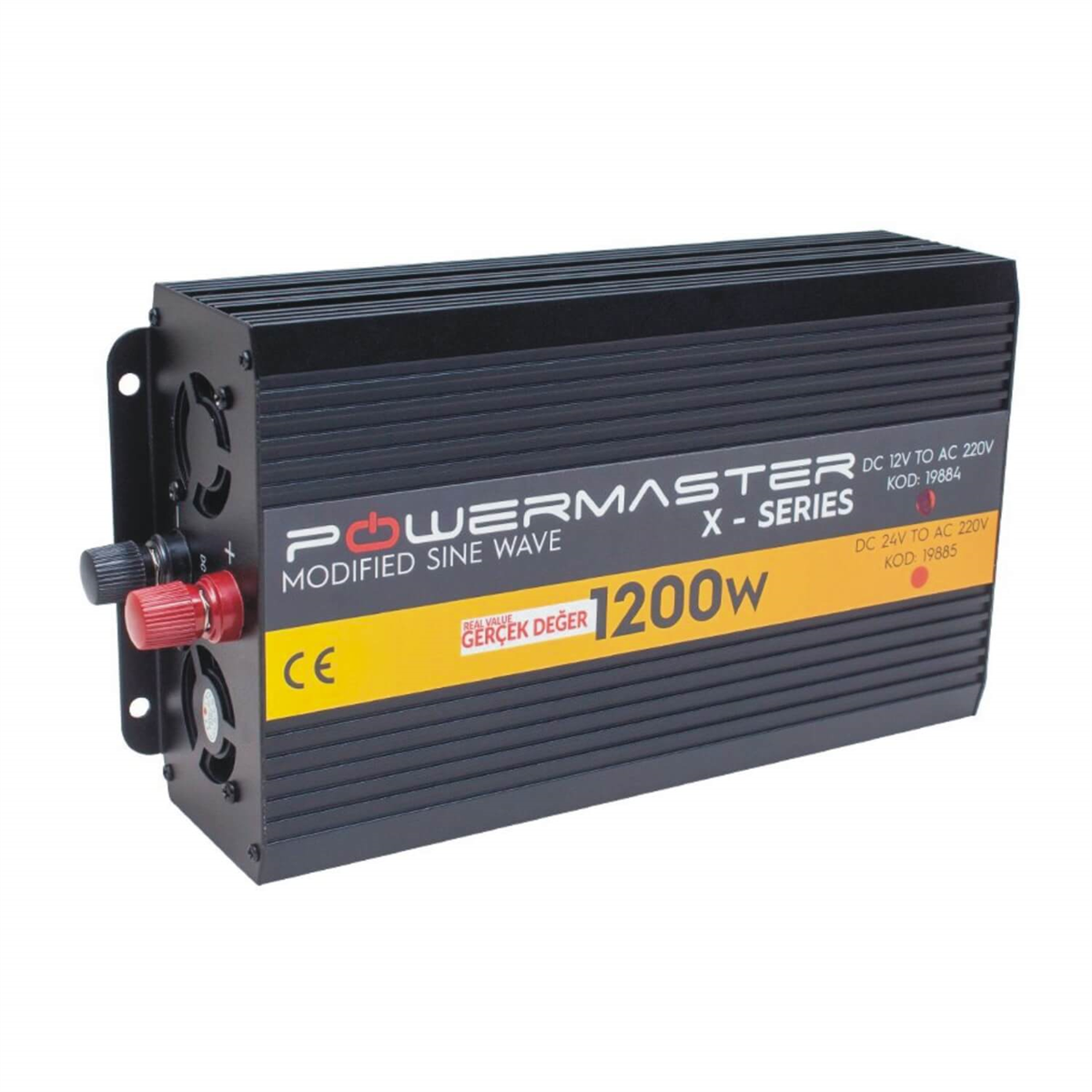 Powermasterİnvertör ÇeşitleriPowermaster Pwr1200-12 Tek Digital Ekranlı 12 Volt 1200 Watt Modified Sinus İnverter