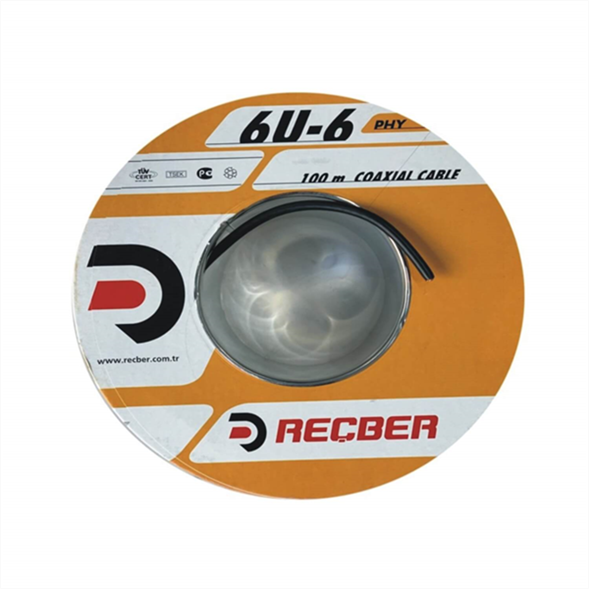 ReçberUydu Anten KablolarıReçber 5 Mt Rg6 U6 Bakır Yeşil-Siyah Cu-Cu Uydu Anten Kablosu