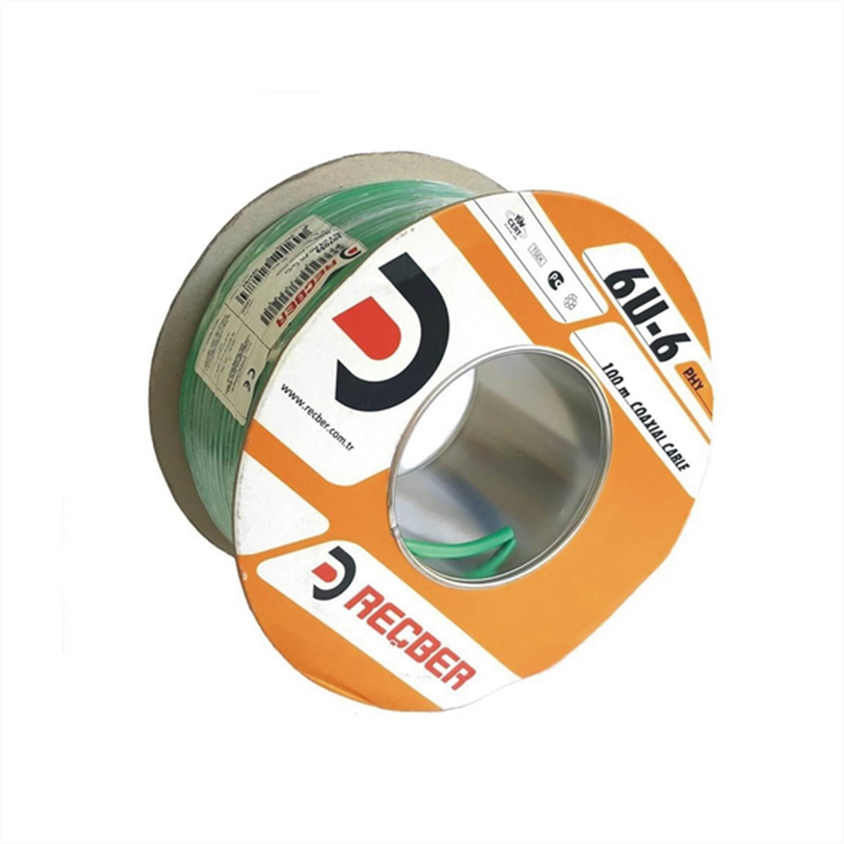 ReçberUydu Anten KablolarıReçber Rg6 U6 Bakır Yeşil Uydu Anten Kablosu 5 Mt.