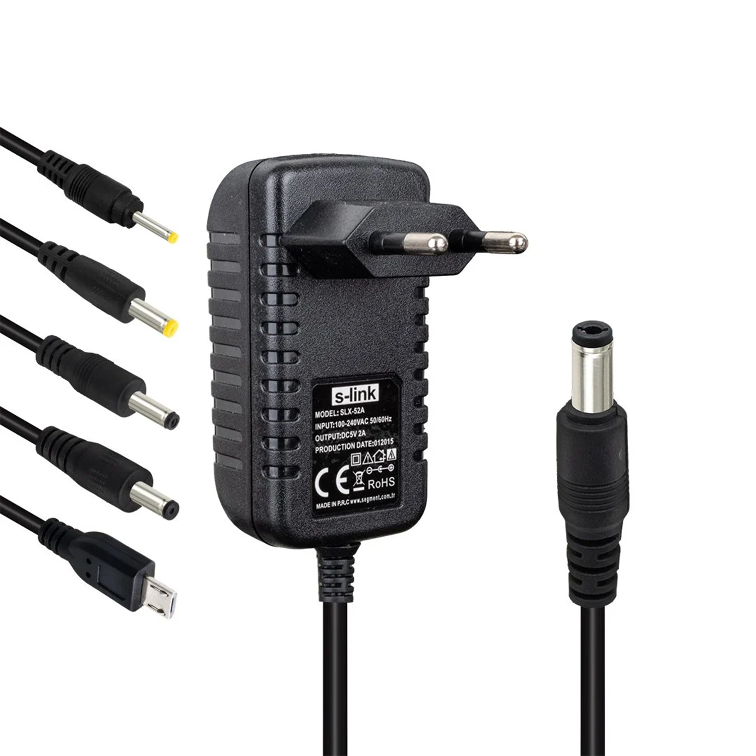 S-LinkŞarj AdaptörleriS-Link SLX-52A 5-9-12 Volt - 2 Amper Çok Uçlu Telefon Tablet PC Akü Akıllı Şarj Adaptörü