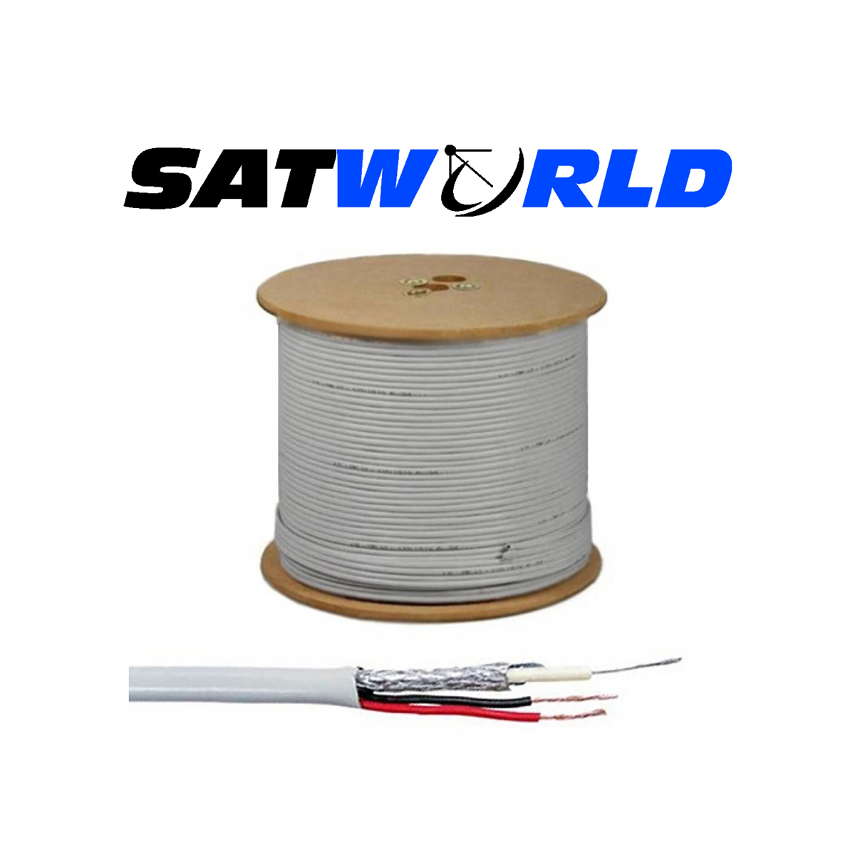 SatworldKamera KablolarıSatworld 250M 0.50x2+1 Kamera Güvenlik Kablosu