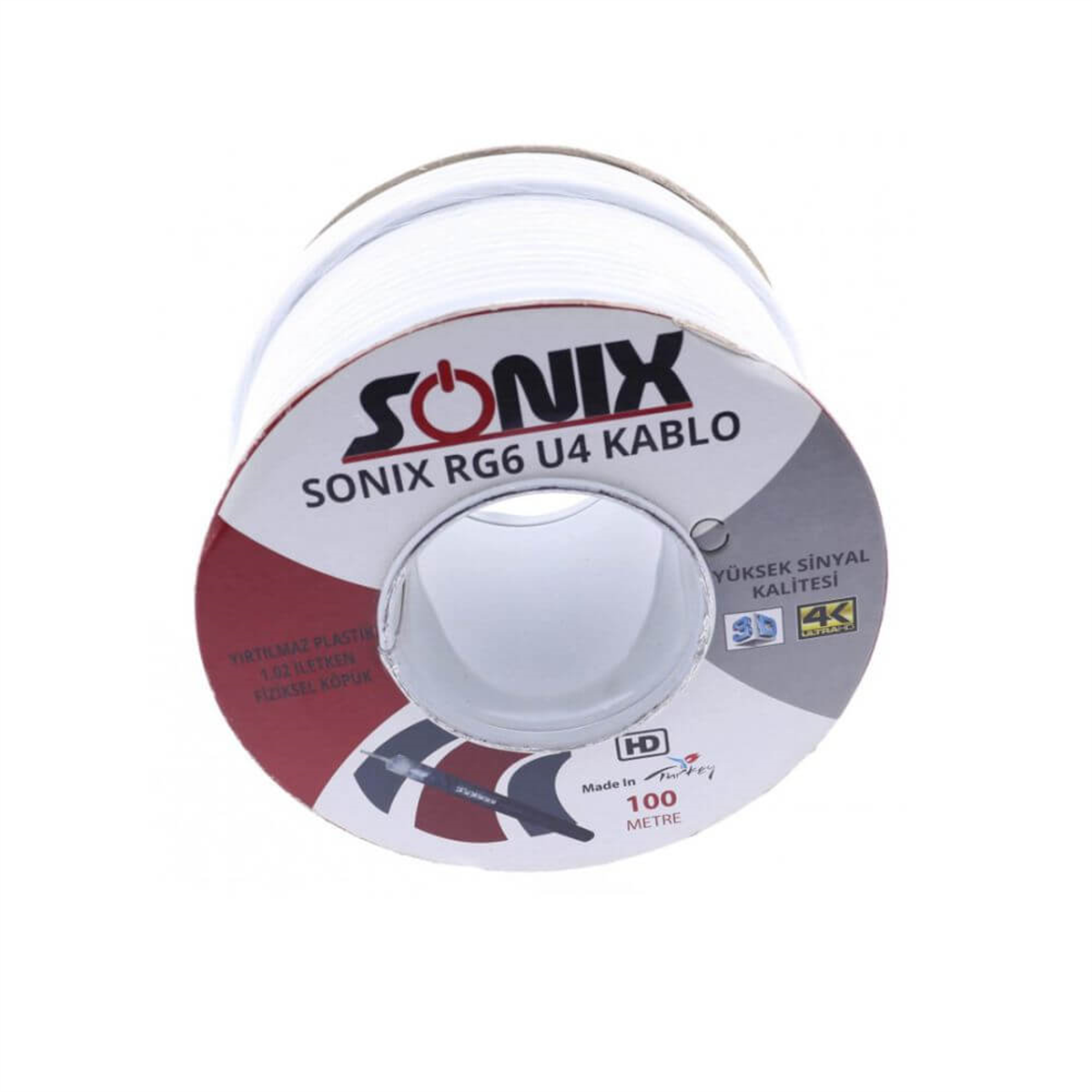 SonixUydu Anten KablolarıSonix RG6-U4 48 Tel Uydu Anten Kablosu