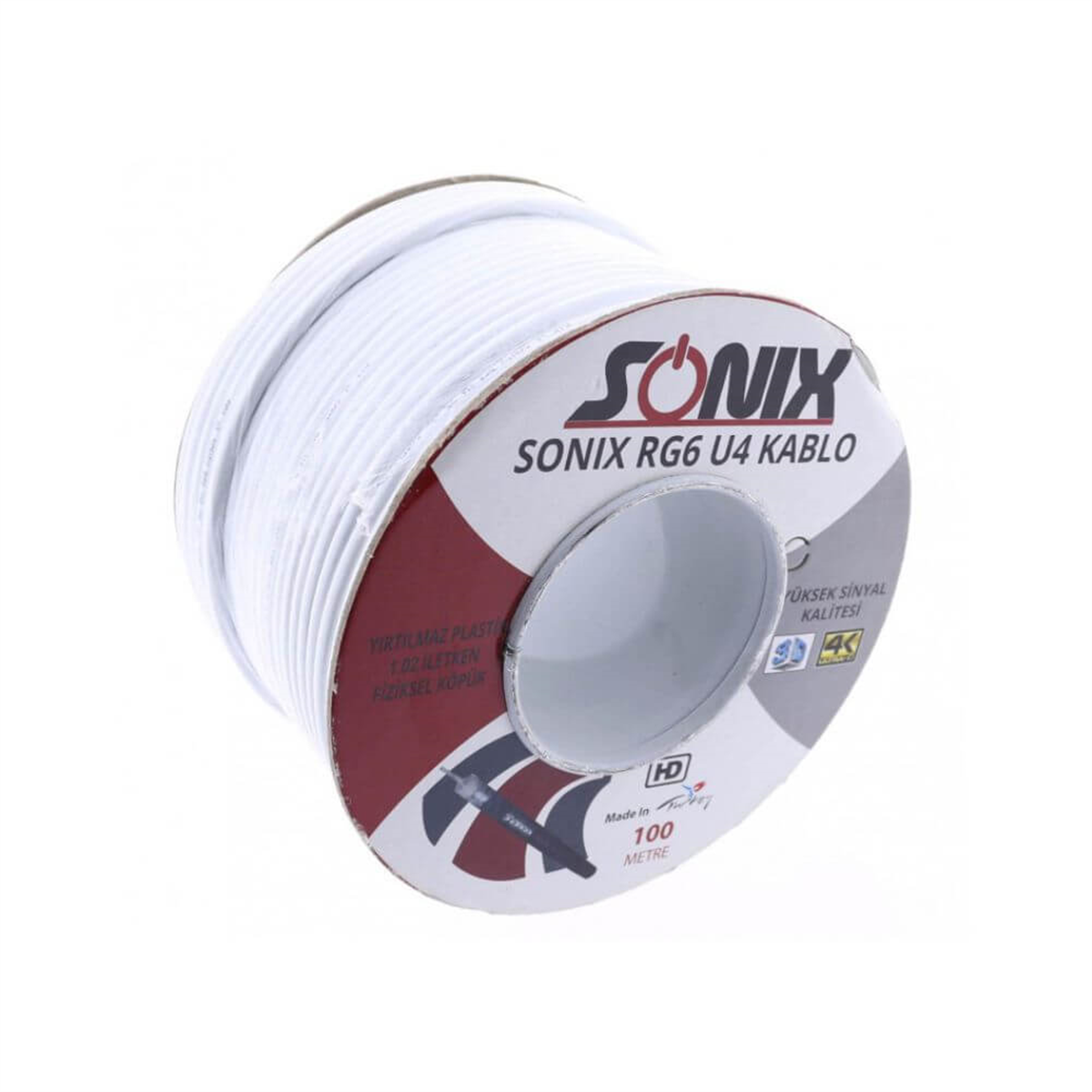 SonixUydu Anten KablolarıSonix RG6-U4 48 Tel Uydu Anten Kablosu