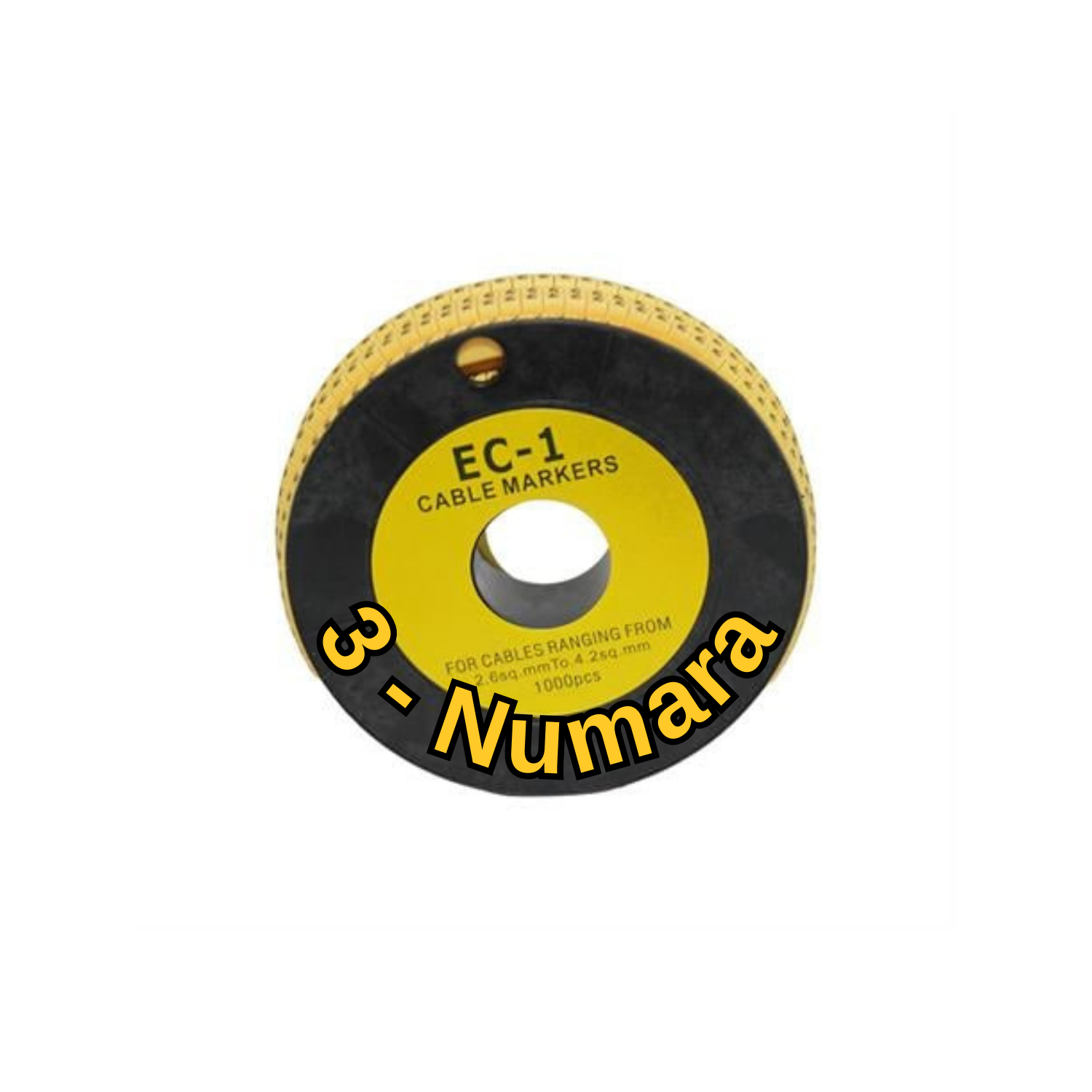 StrongerKablo Numaratör1000 Adet 3 Numara EC-1 Kablo Numaratörü 