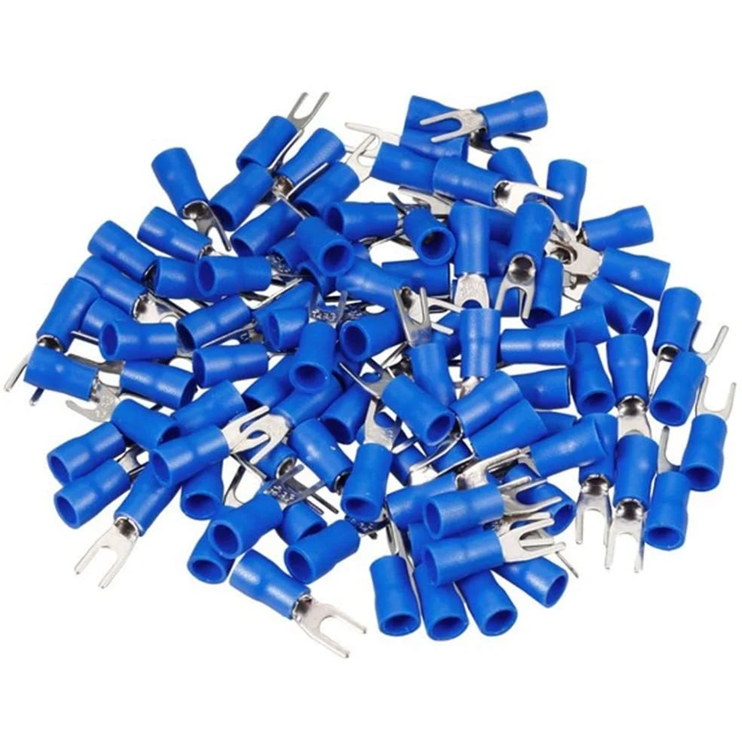 StrongerKablo Pabuç ÇatalStronger 100 Adet Çatal 1.5 - 2.5 mm2 M4 Mavi İzoleli Kablo Pabuç