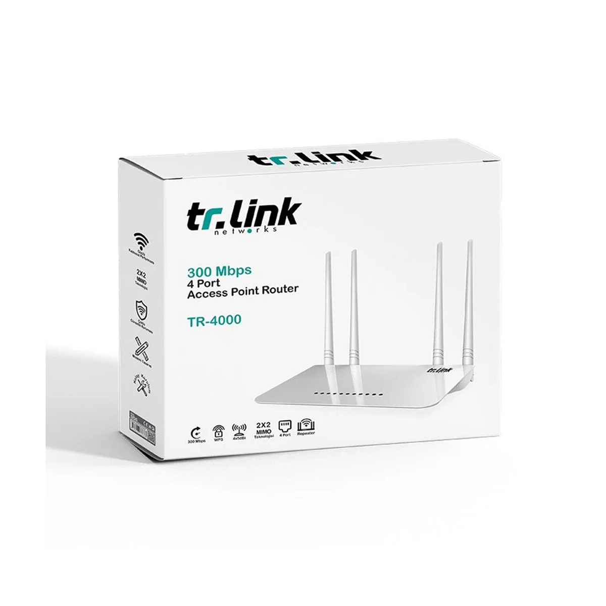 Tr.LinkEthernet Switch ve Modem Tr-Link TR-4000 300 Mbps 4 Port 4 Antenli Access Point Router