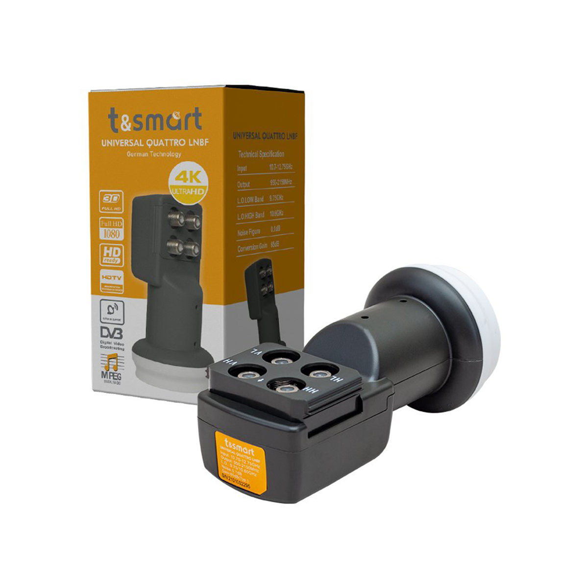 T&SmartSantral Quattro LnbT&Smart Ultra HD 4K Universal Dörtlü Santral Lnb