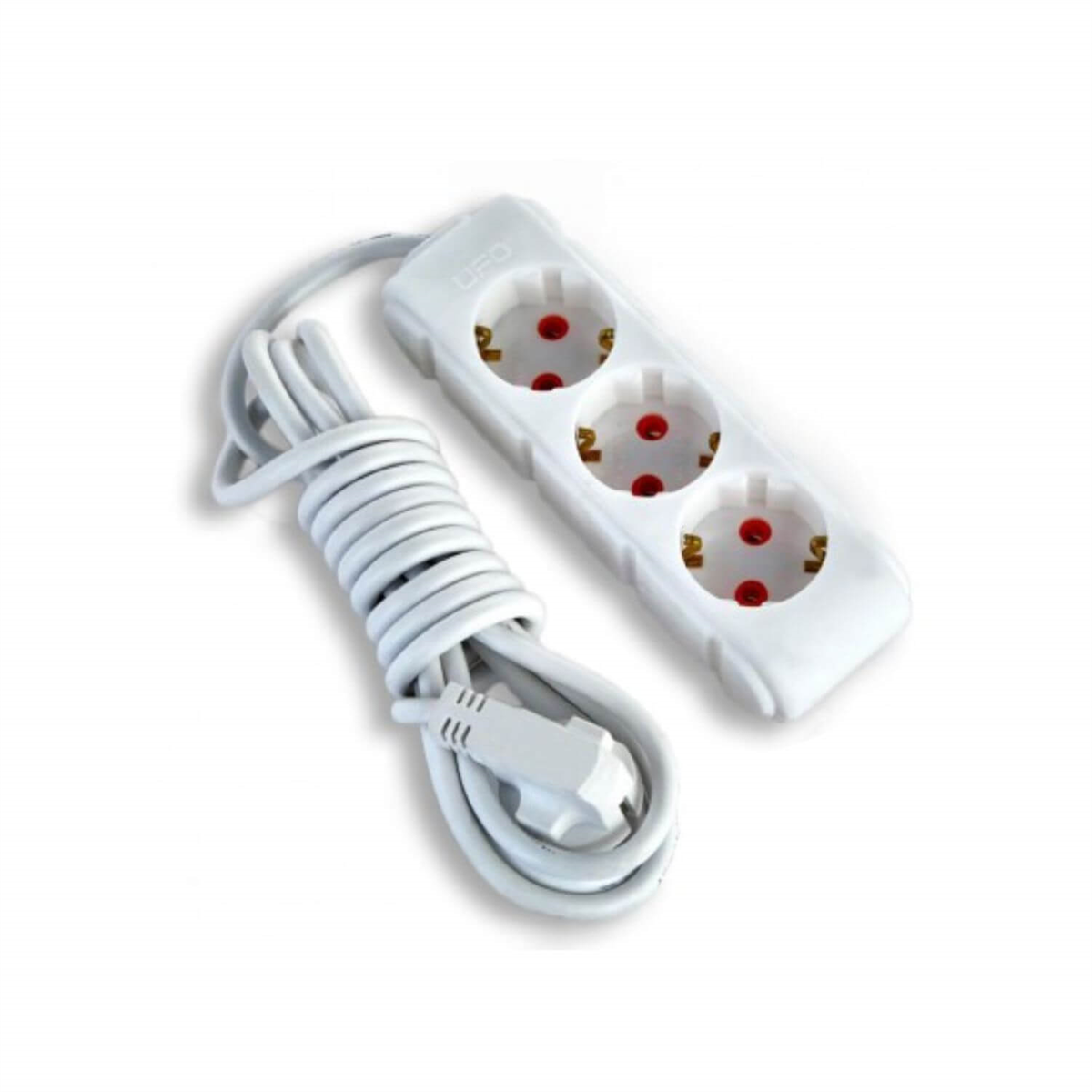 UfoAkım Korumalı PrizlerUfo 5 Metre Topraklı 3'lü Beyaz Priz