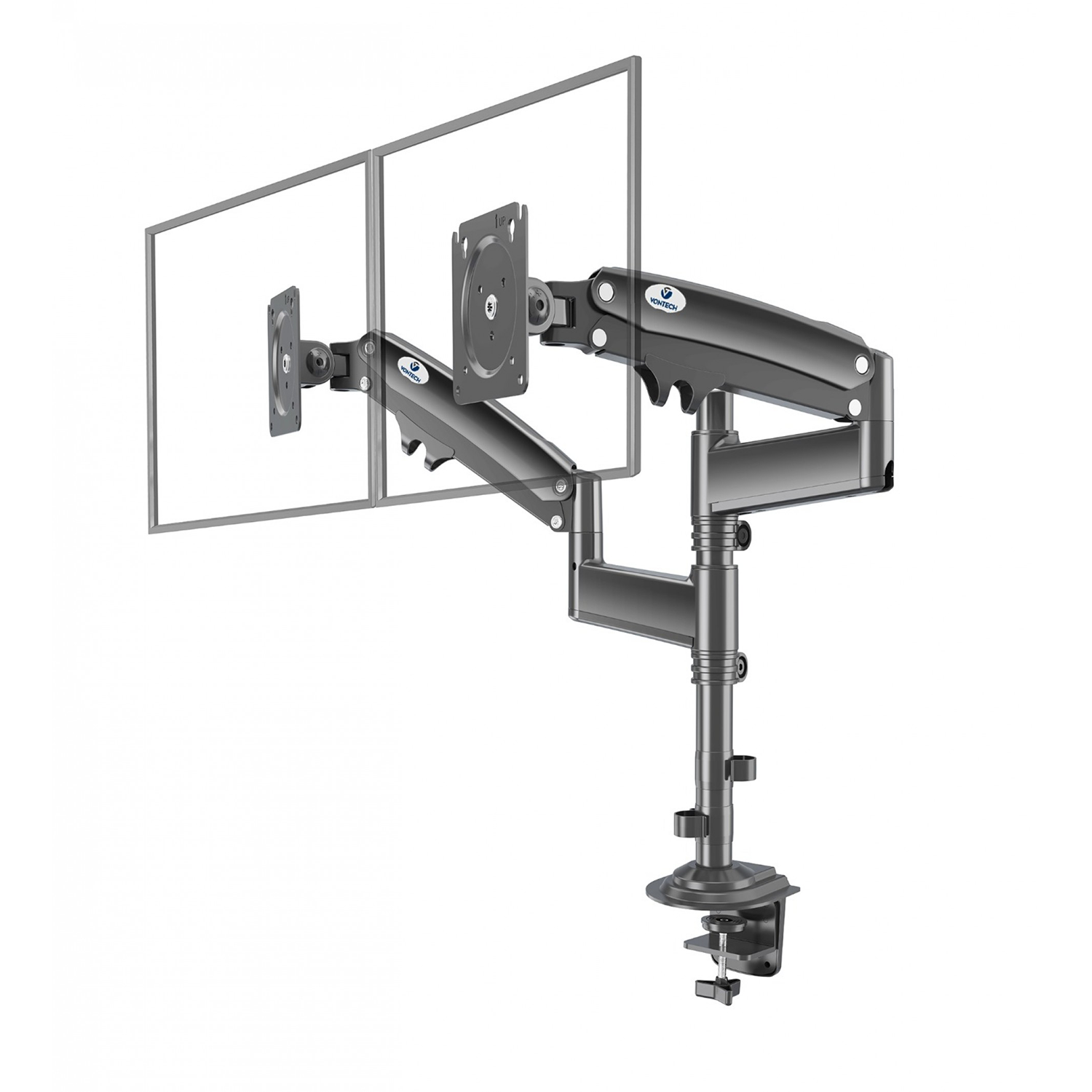 VontechMonitör StandıVontech H180-MNT05 Amortisörlü Çift Kollu Monitör Aparatı