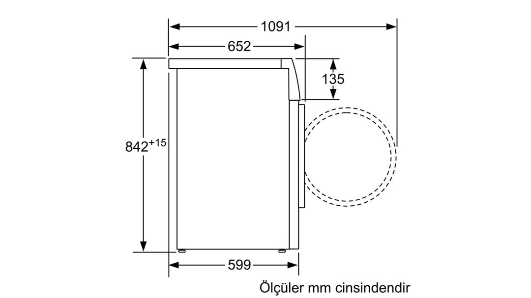 WDU28560TR Bosch Bosch WDU28560TR 1400 Devir 10 kg / 6 kg Kurutmalı Çamaşır Makinesi Beyaz