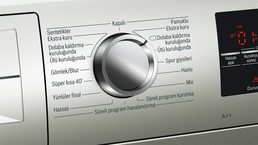 WTW8541STR Bosch Bosch WTW8541STR A++ 8 kg Çamaşır Kurutma Makinesi Gri